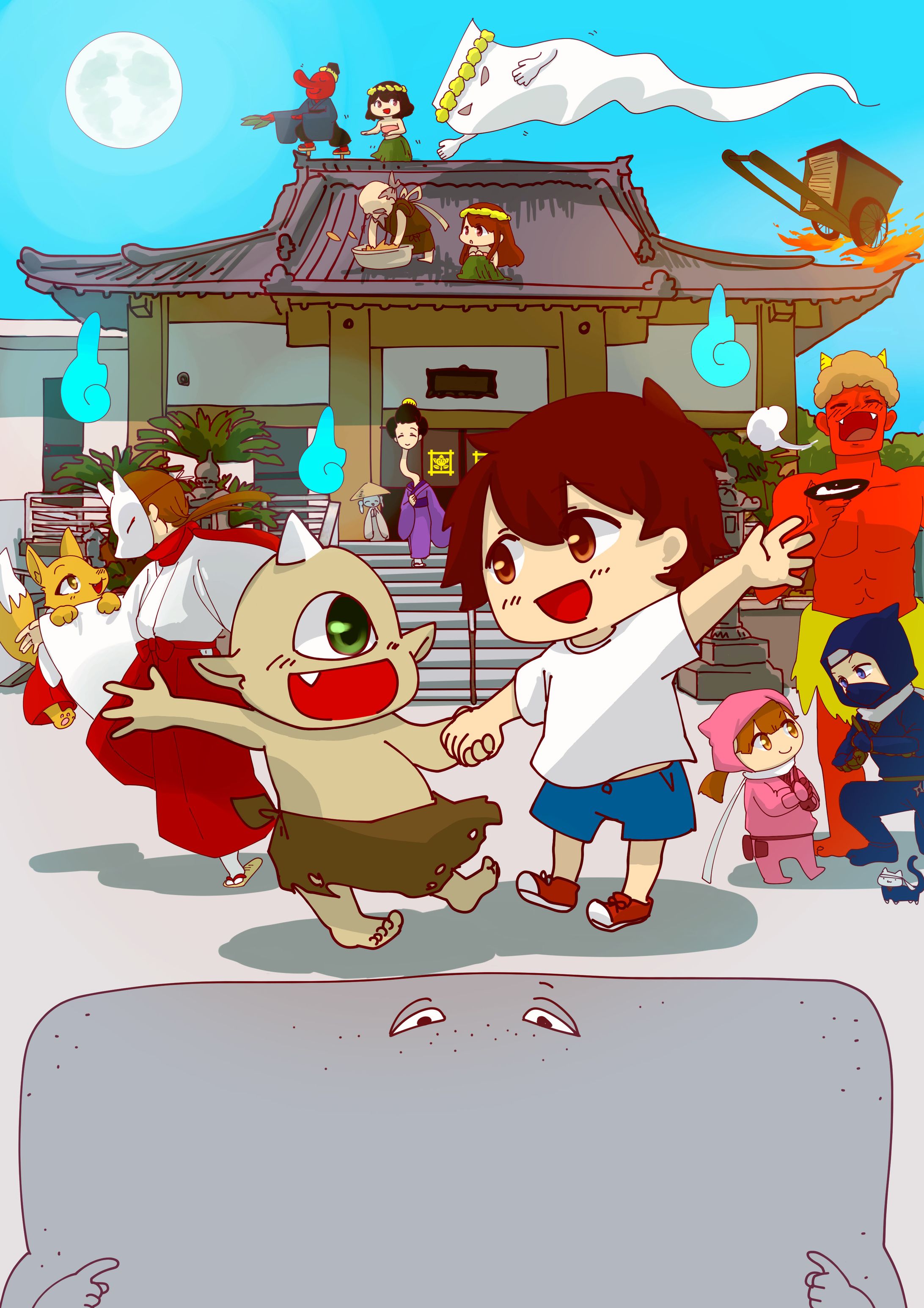 お寺さんイラスト-1