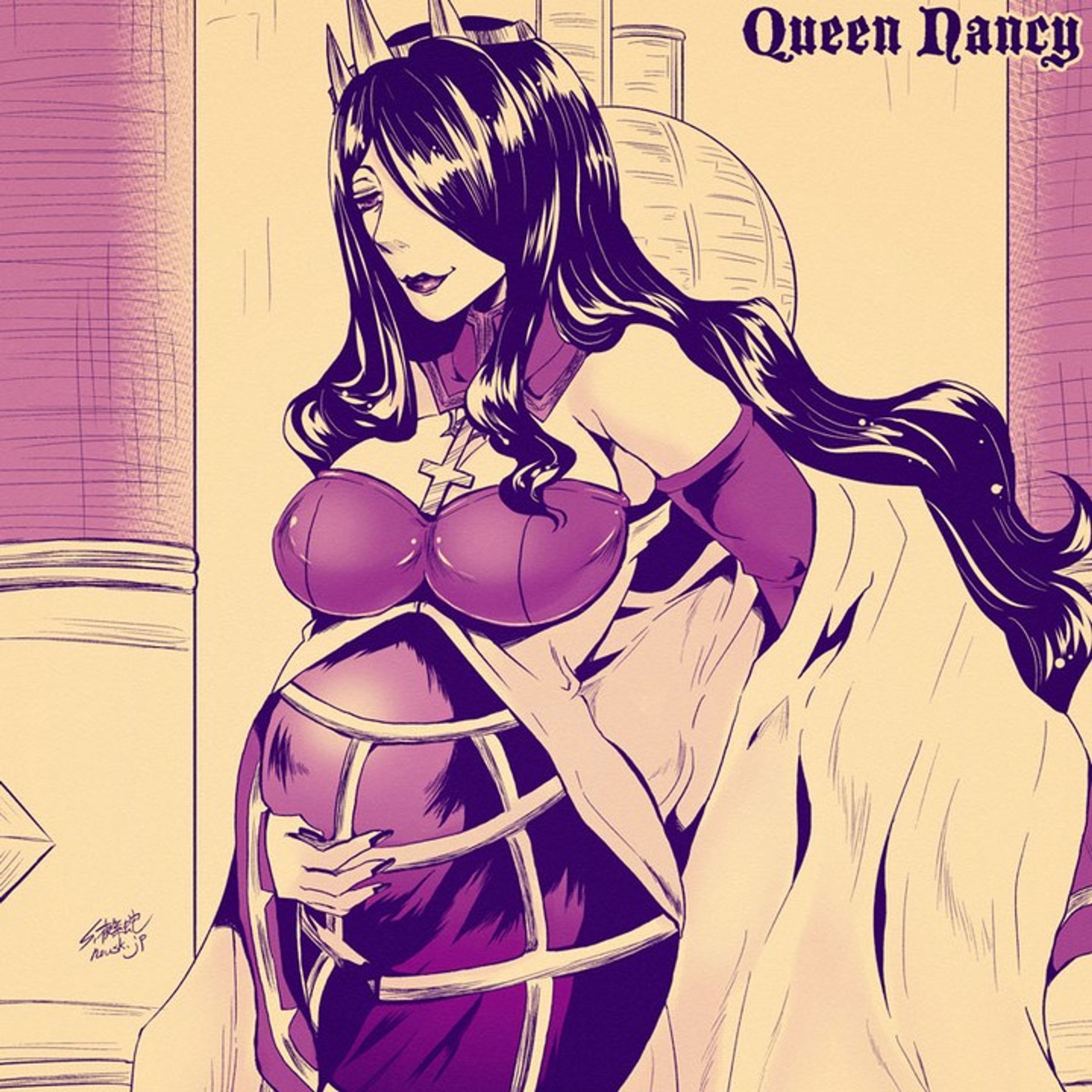 Pregnant Queen Nancy(nouskjp My Works) [Skullgirls] I am looking for skullgirls mobile friends!　ID/nouskjp
#nancyrenoir #pregnantart #skullgirlsfanart-1