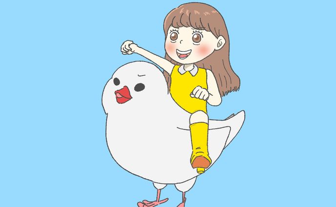文鳥と女の子