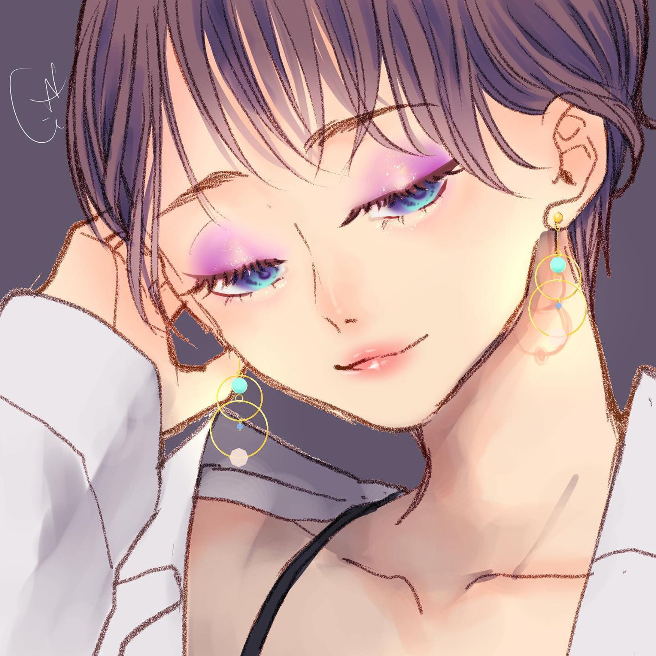 #イラスト #女の子イラスト #イヤリング #illust #オリジナルイラスト-1