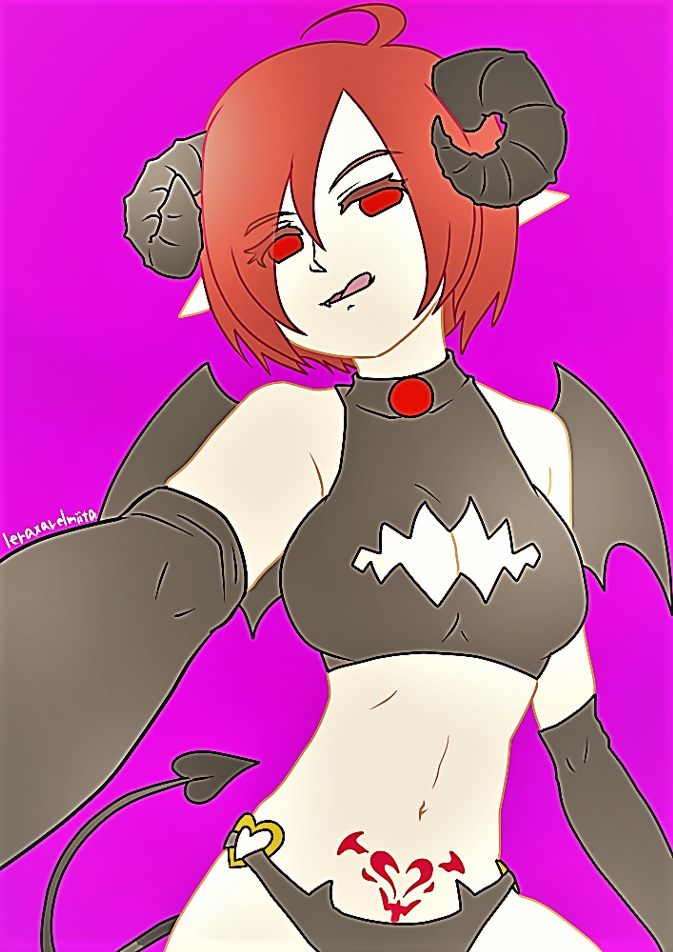 オリジナル　サキュバスさんの自撮り風イラスト-1