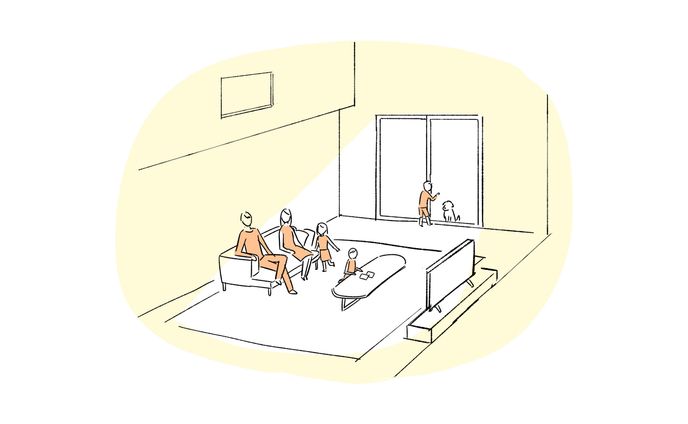 等身イラスト、手描き