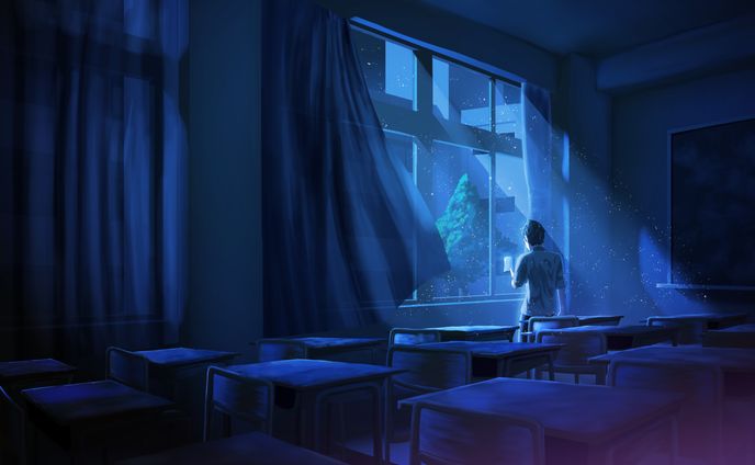 夏夜の教室