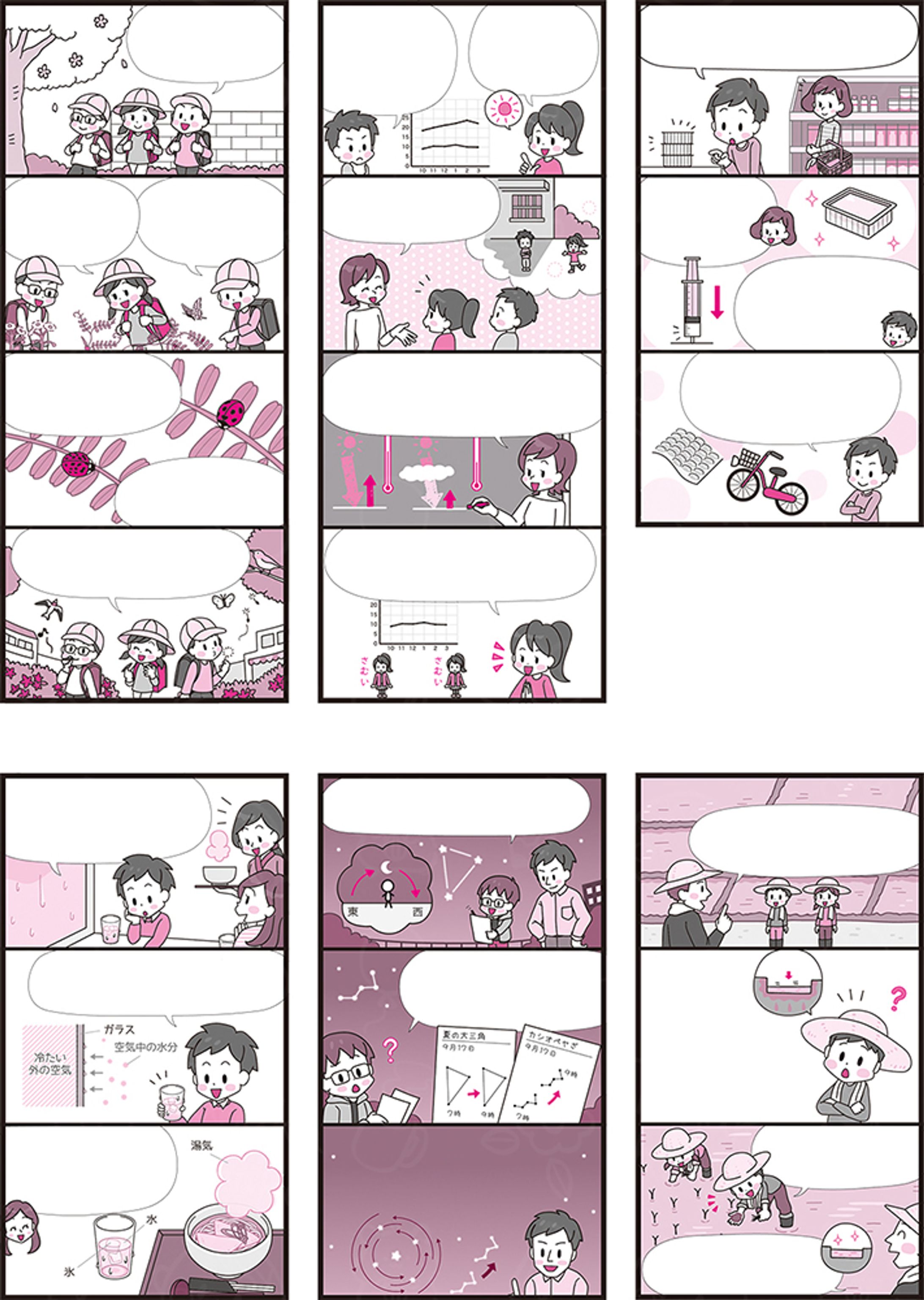 理科テスト見直しシート4コマ漫画-1