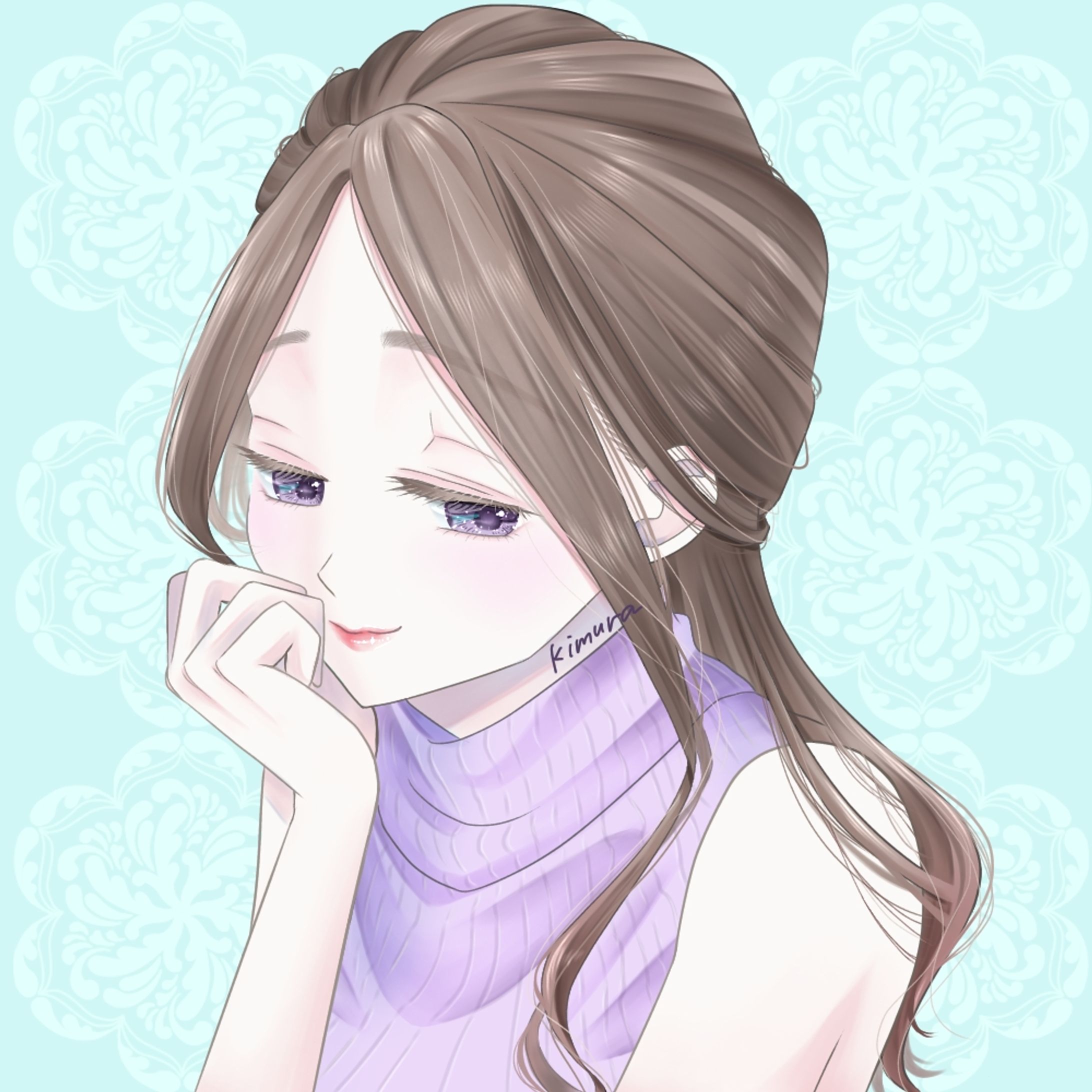 お上品にはにかむ女性-1