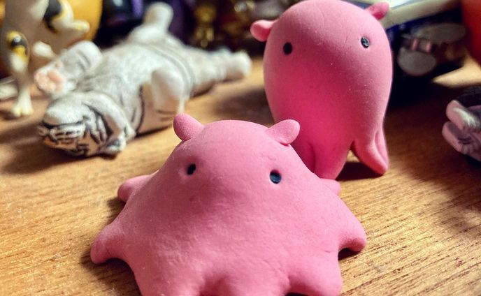 メンダコーズ逃走中

生まれたてのメンダコふたりがおもちゃ棚に逃走した模様🐙🐙
確保急げ💨

#メンダコ 
#めんだこ 
#たこ 
#タコ 
#蛸 
#octopus 
#おもちゃ 
#粘土 
#樹脂粘土 
#clay 
#clayart 
#claysculpture 
#polymerclay