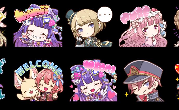 お仕事/UNITED株式会社様(CocoPPaDolls)SDキャラスタンプ
