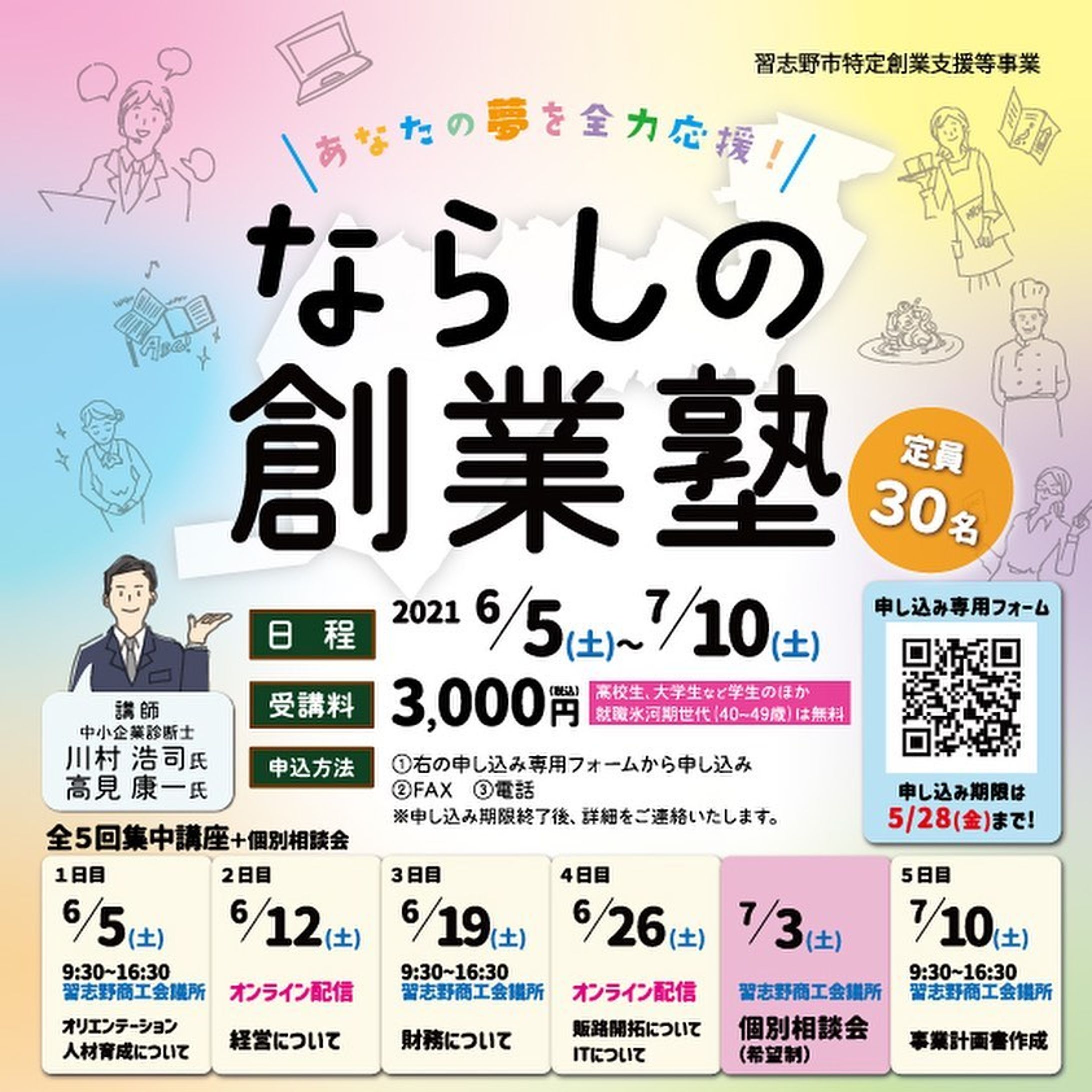 【ならしの創業塾チラシデザイン】-1
