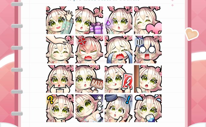 YCH Twitch emotes set for FeyreMiari 💜