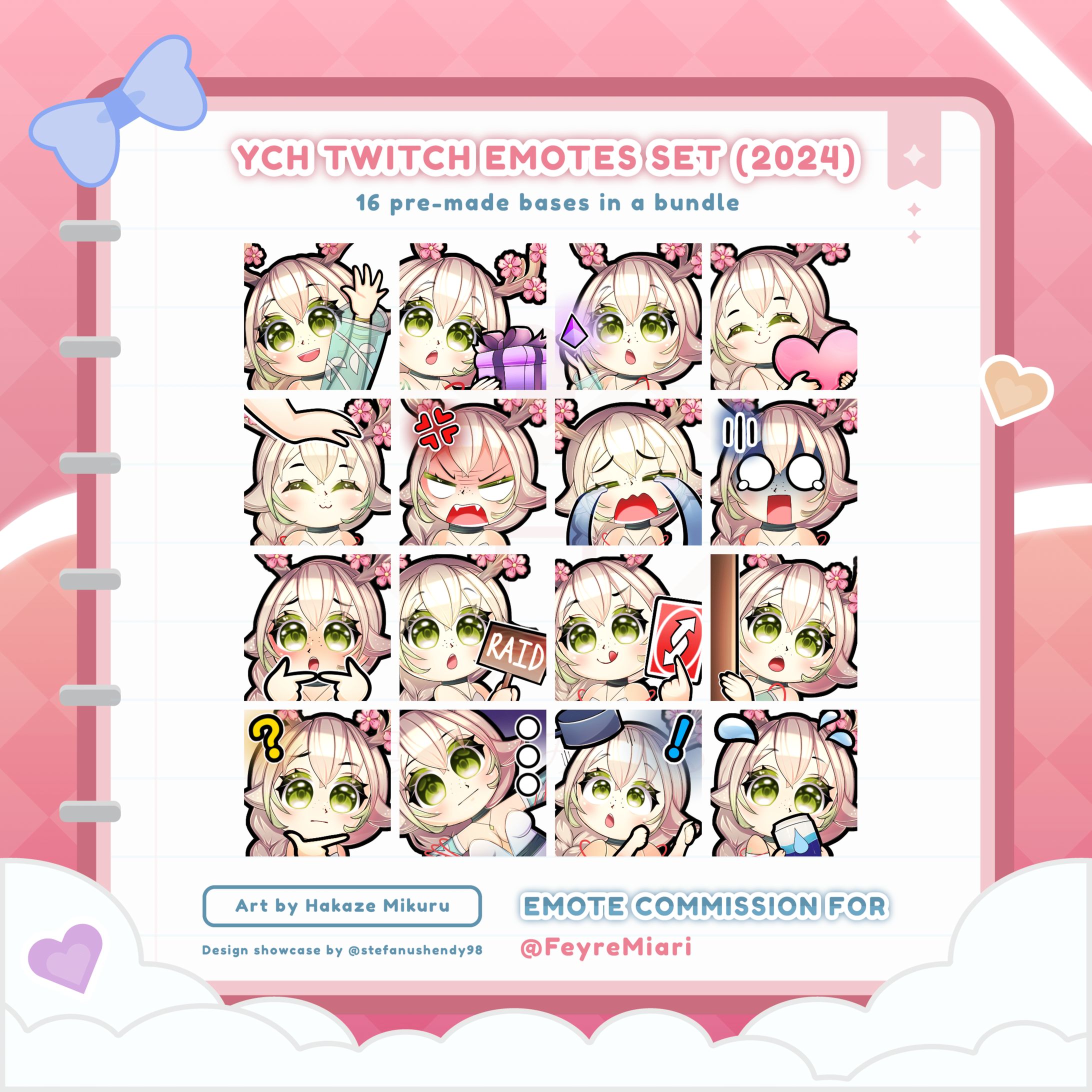 YCH Twitch emotes set for FeyreMiari 💜-1