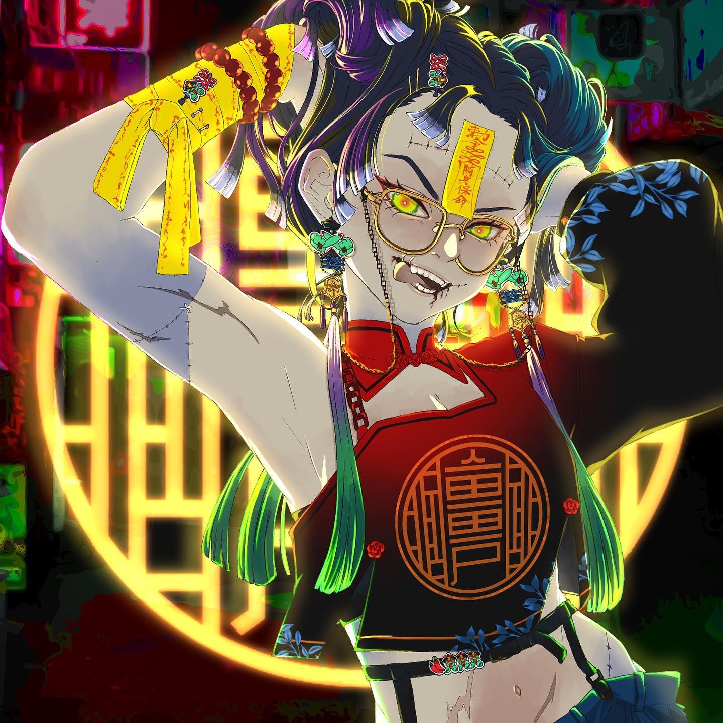 ハロウィン🎃🧟‍♂️ キョンシーちゃん #イラスト #イラスト好きな人と