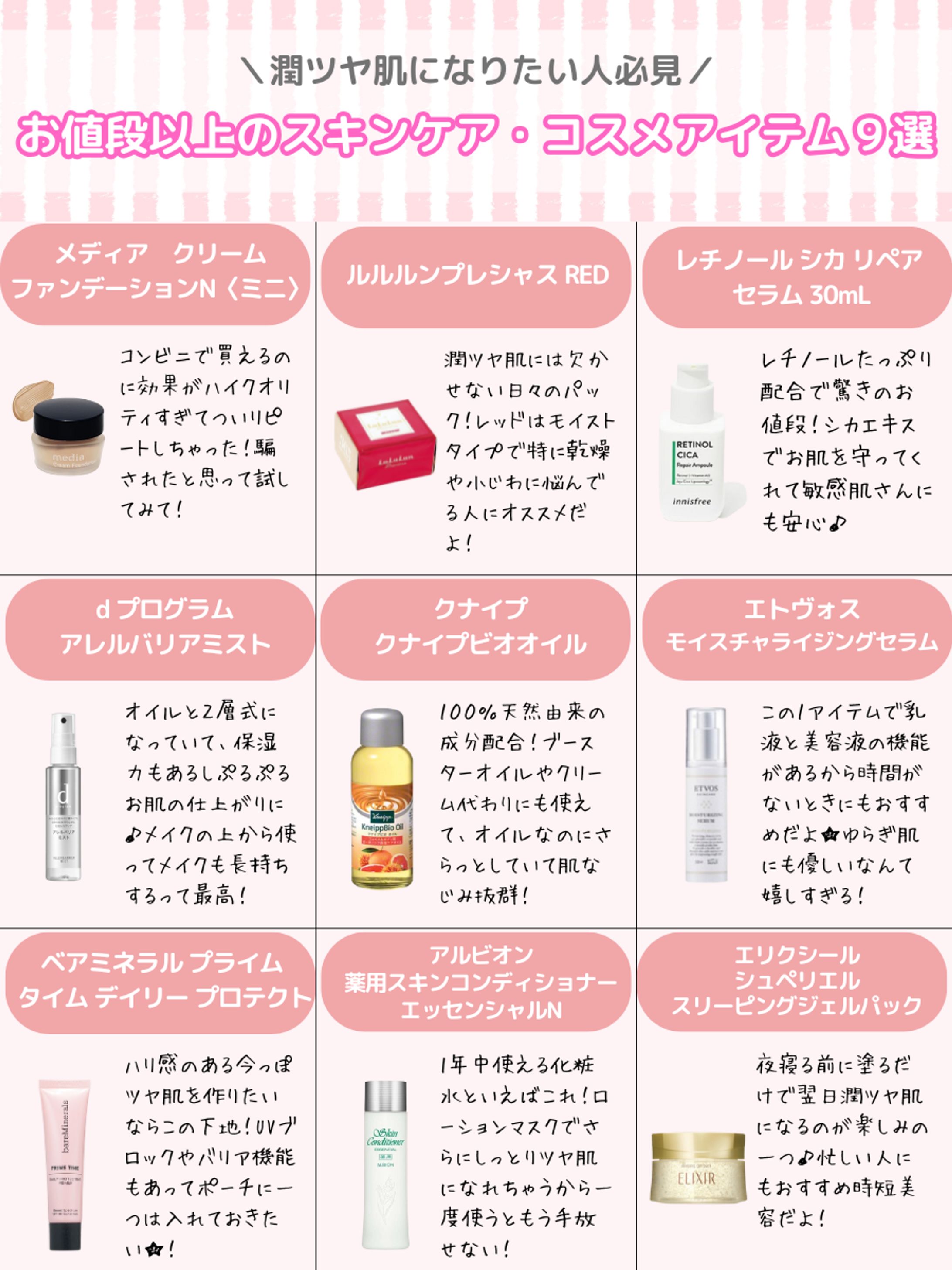 【SNS投稿画像】お値段以上のスキンケア・コスメアイテム９選 -1