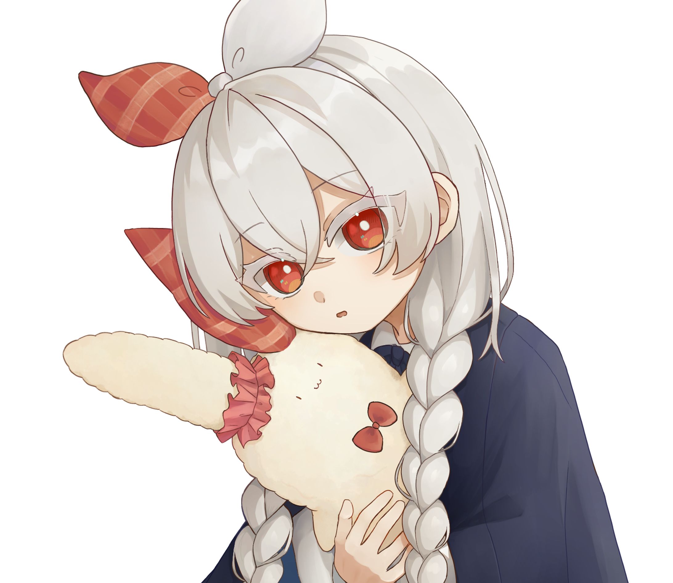 ぬいぐるみを持つ少女のイラスト-1