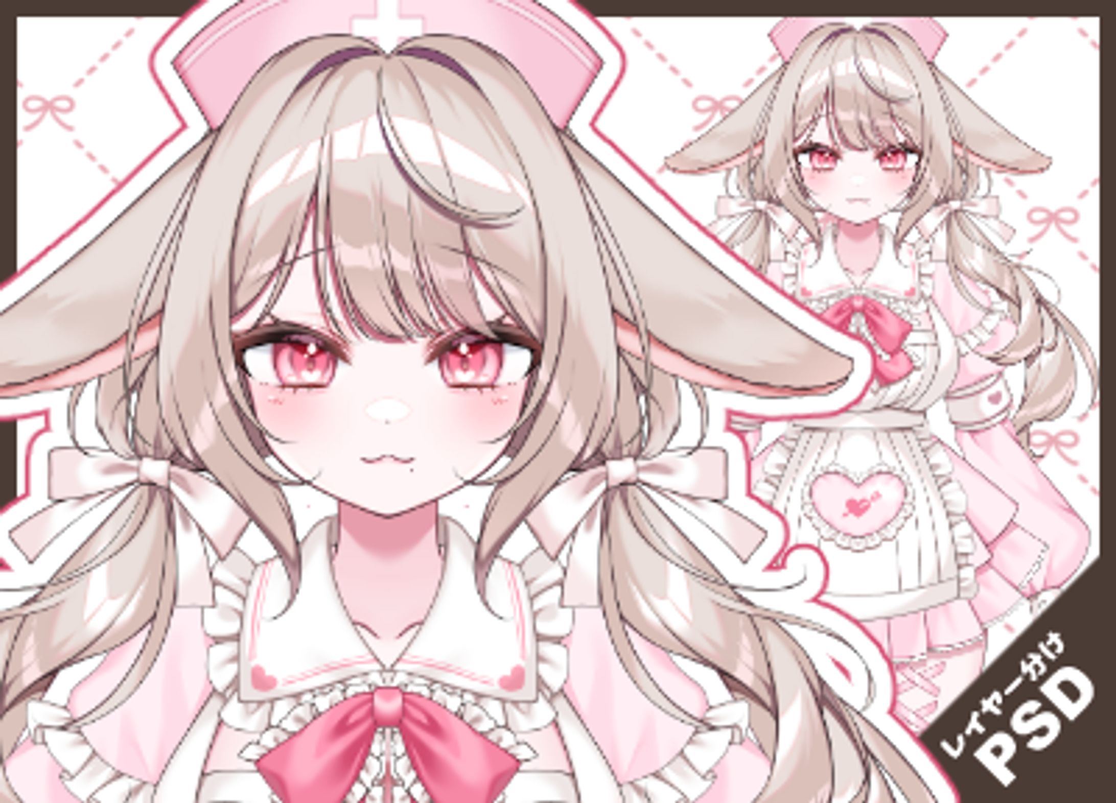 【キャラ販売】うさぎナース　Vtuberモデル立ち絵-1
