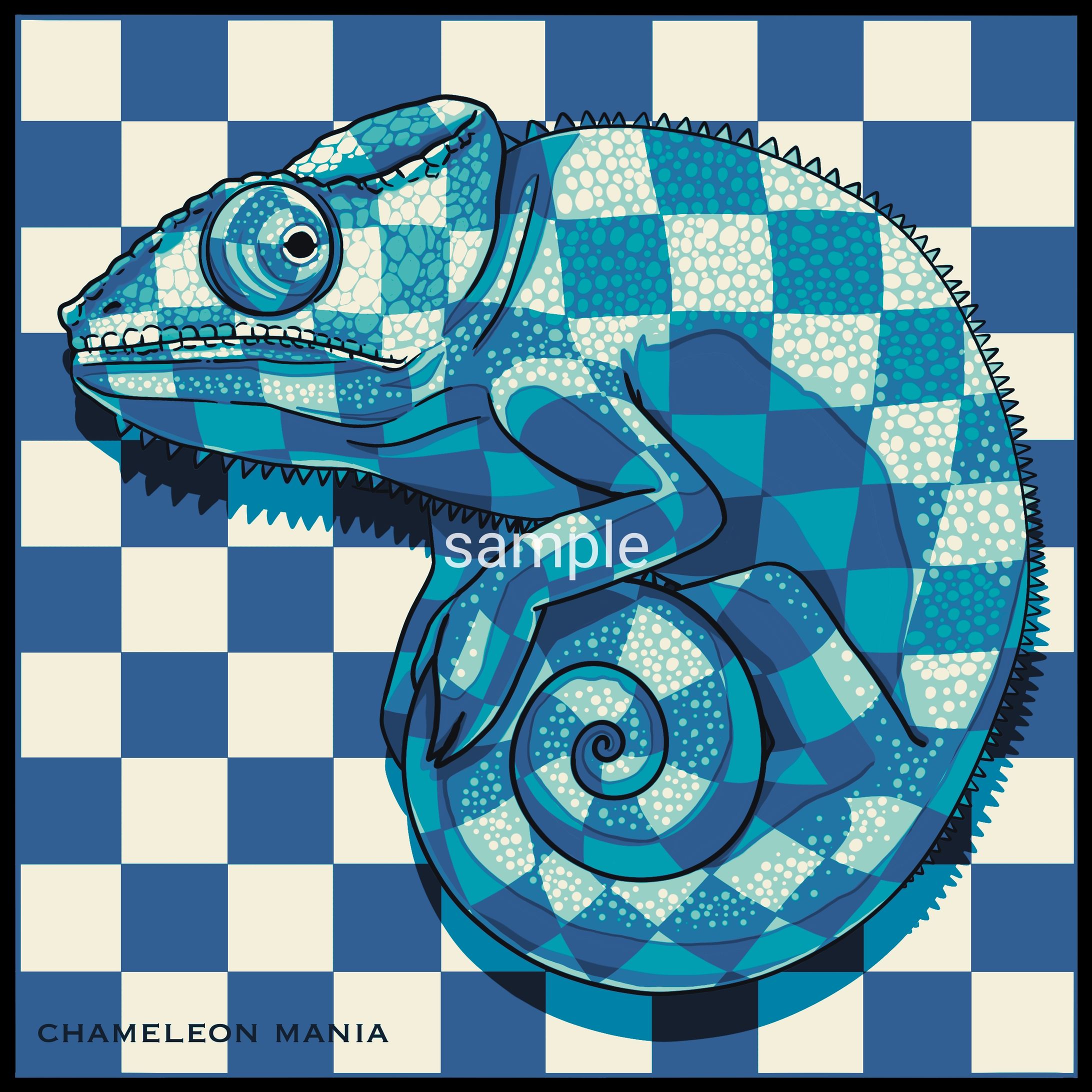 市松模様カメレオン-1