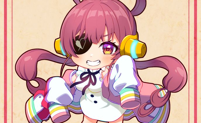 FA・ホロライブ「宝鐘マリン」様デフォルメイラスト