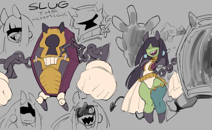 Coffin Mimic Design Sketches