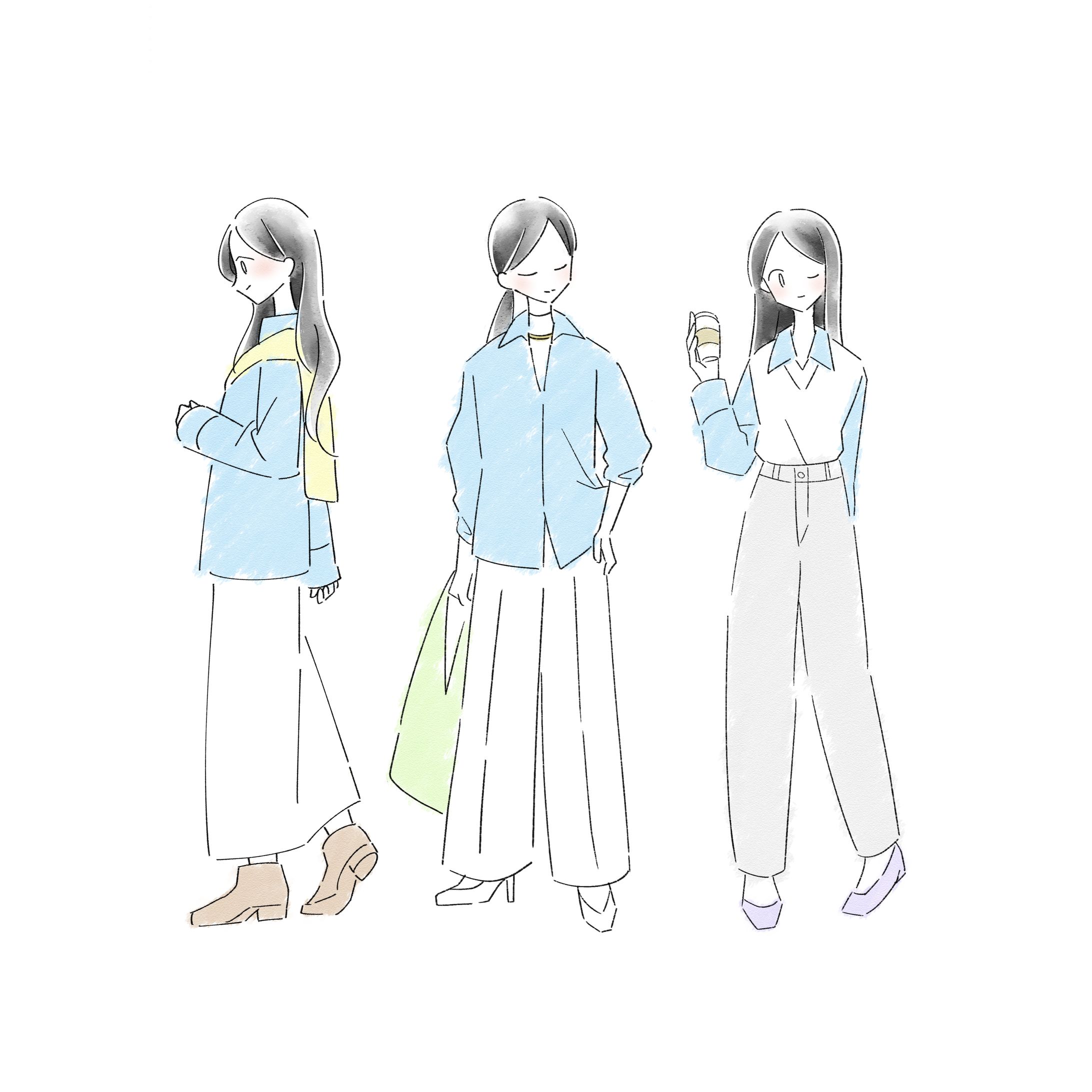 シャツの着回しコーディネート-1