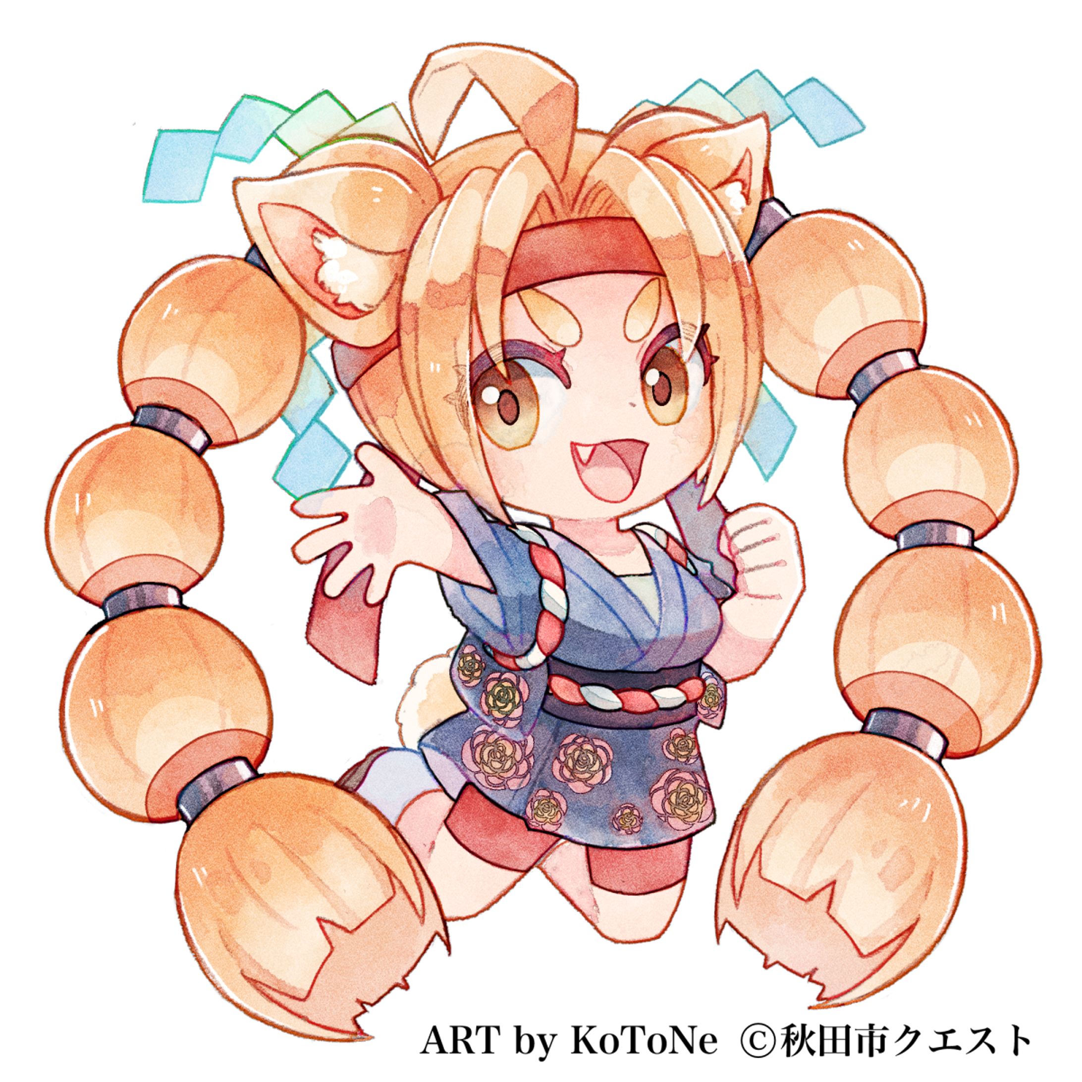 【ぬりえっこ】秋田市クエストコラボイラスト-1