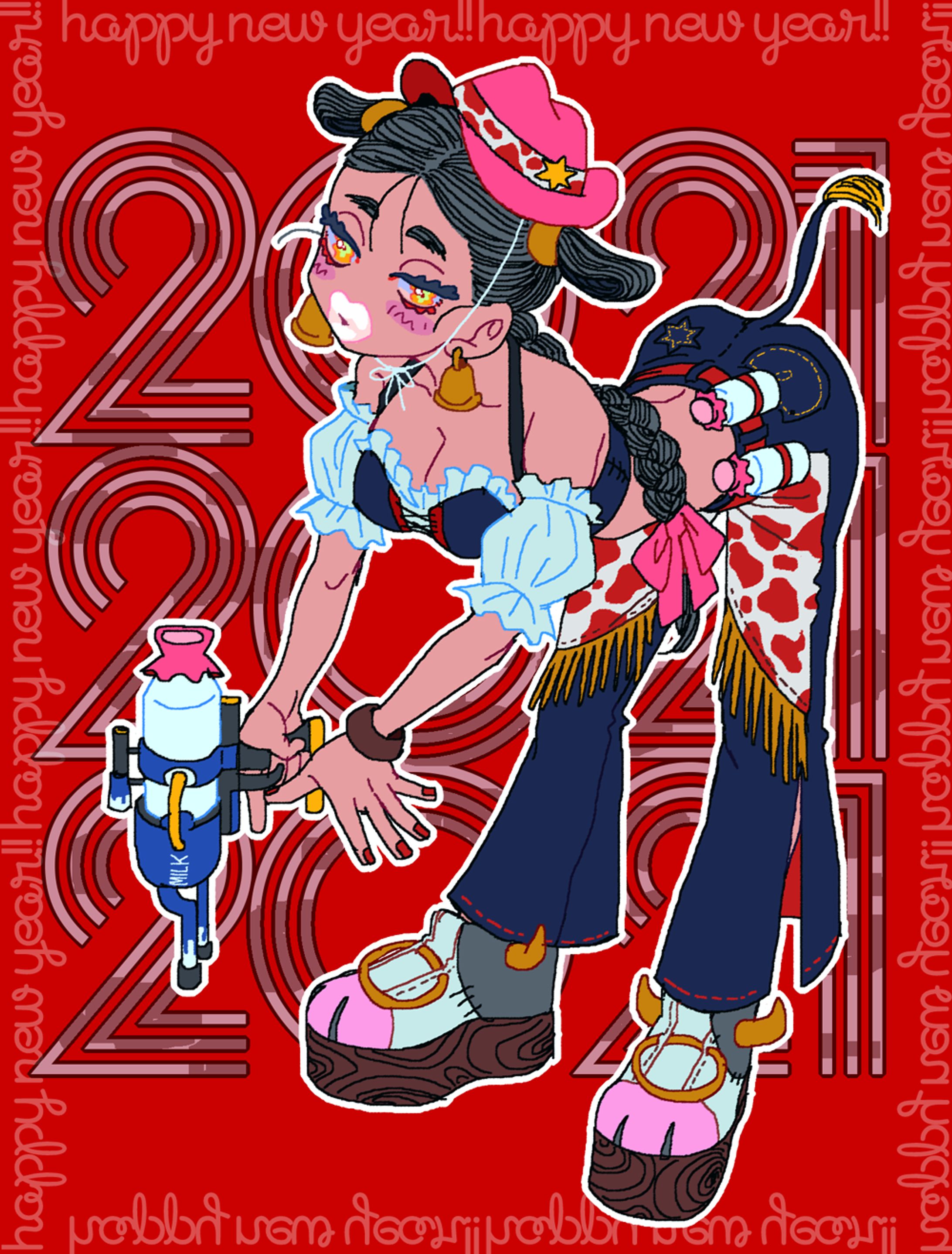 干支モチーフ年賀状イラスト-1