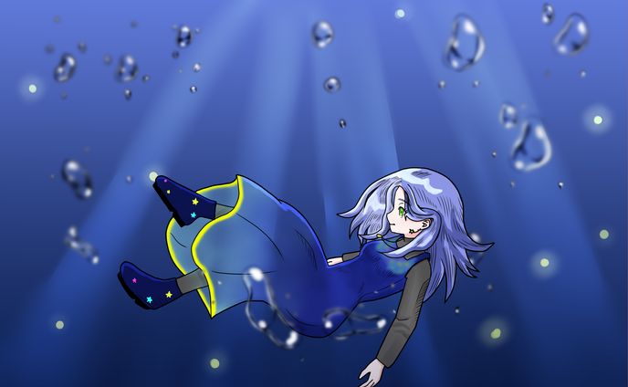 海に沈む少女