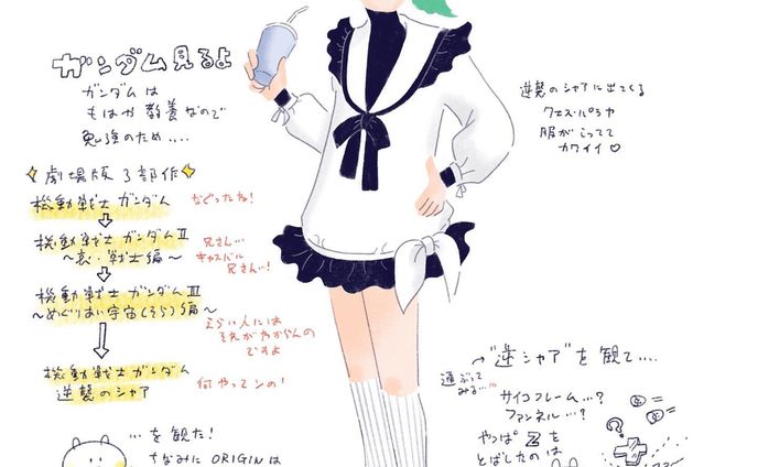 ガンダムってもはや一般教養だな…と思って、劇場版三部作と逆襲のシャアを観て勉強しました！

クェスがわけわからん性格で好きです😂

#illustration 
#gundam 
#イラスト
#ガンダム
#逆襲のシャア 
#クェスパラヤ