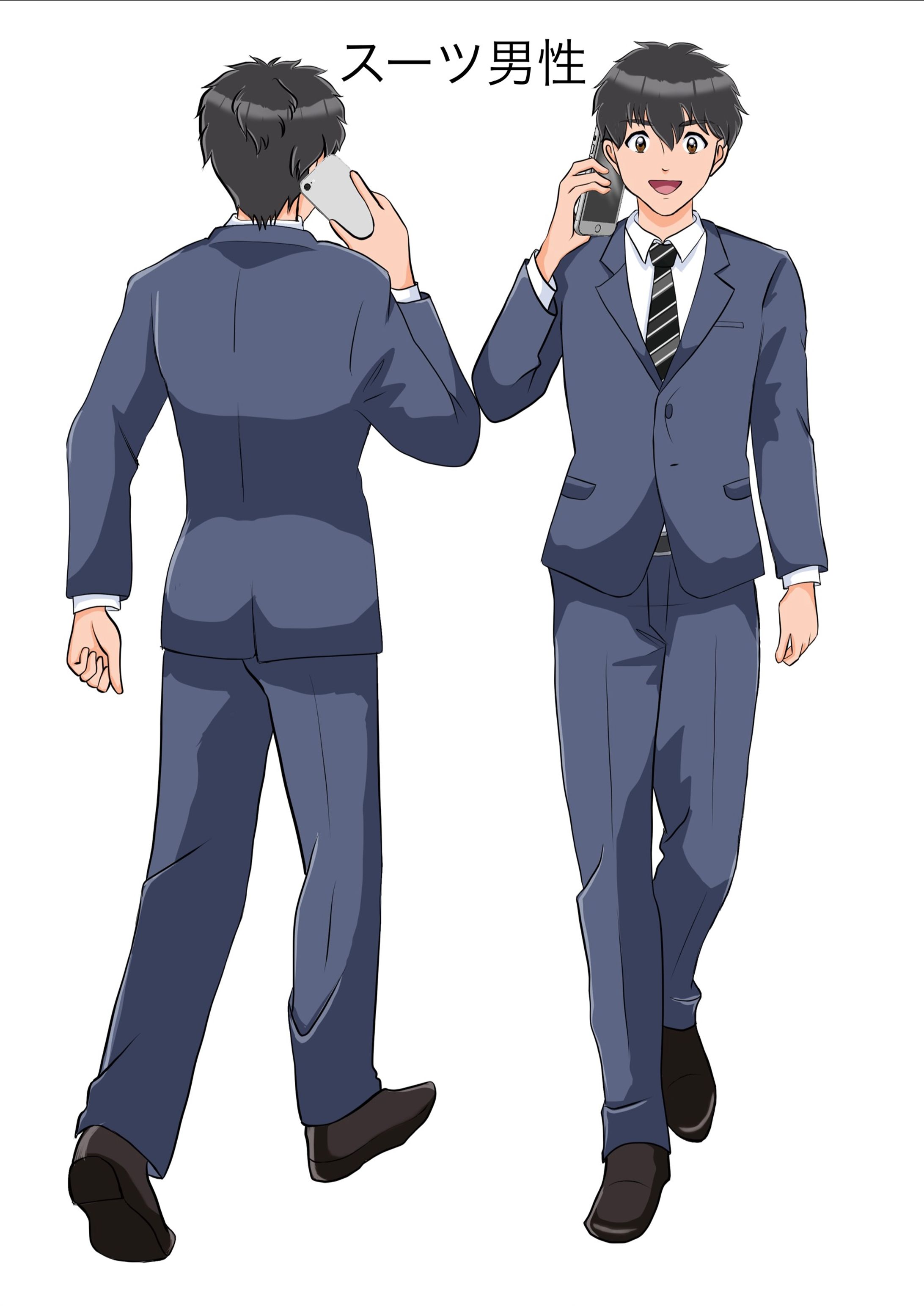 スーツ姿全身サンプル　男女-1