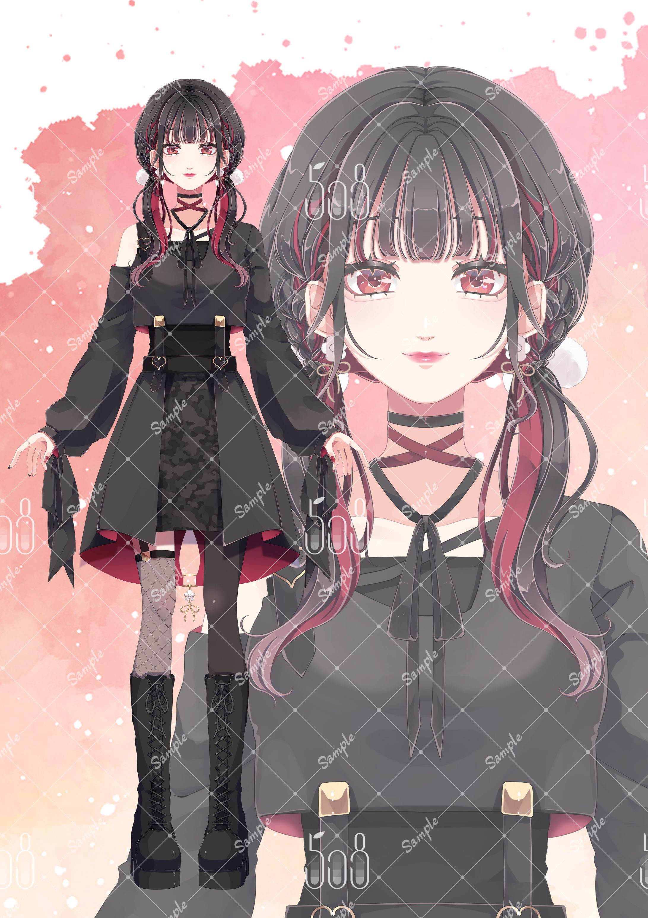 白兎涼月華様 Live2Dモデルイラスト-1