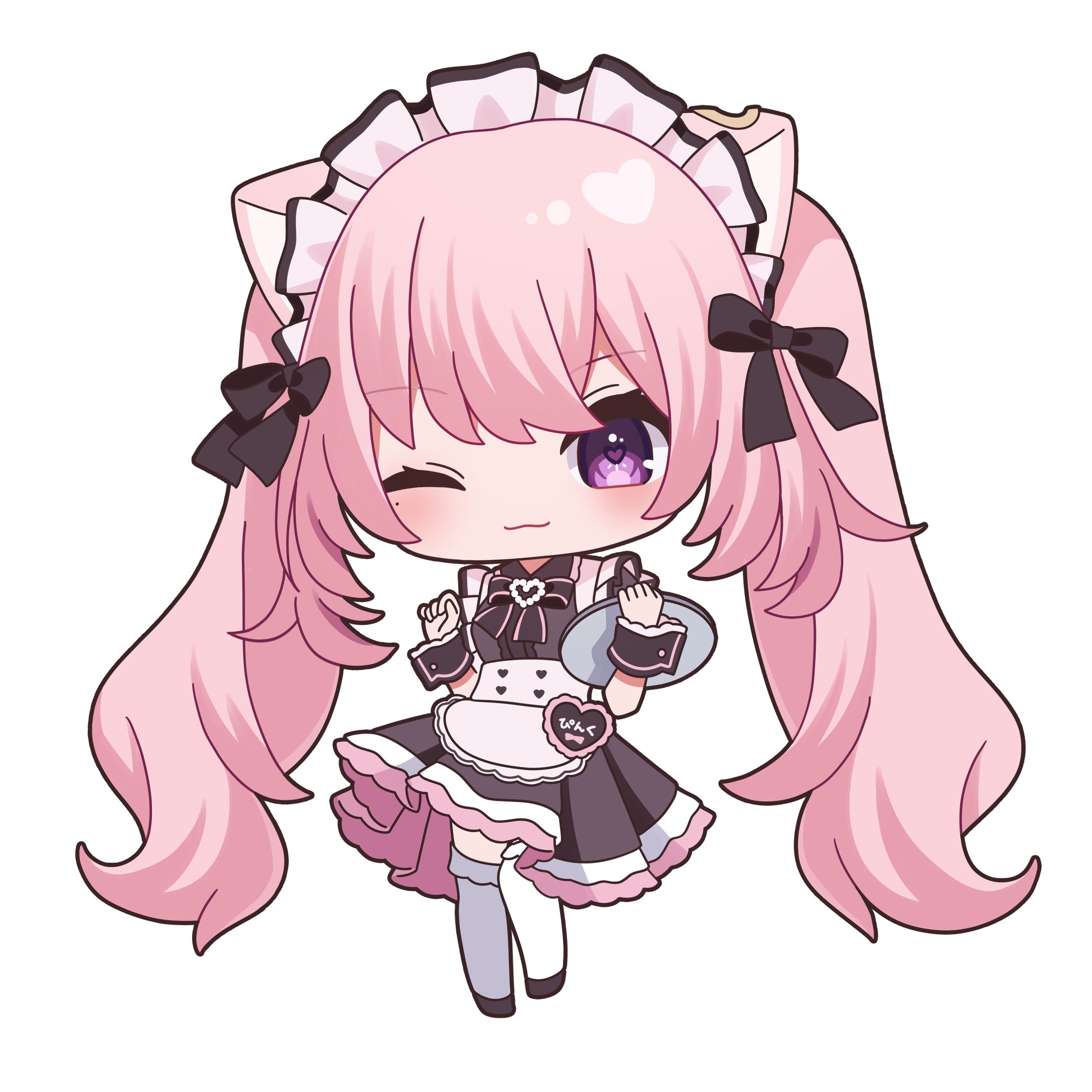 【オリジナル】ぴんくちゃんミニキャライラスト-1