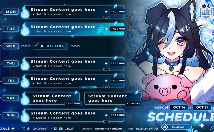 JakQii Stream Schedule
