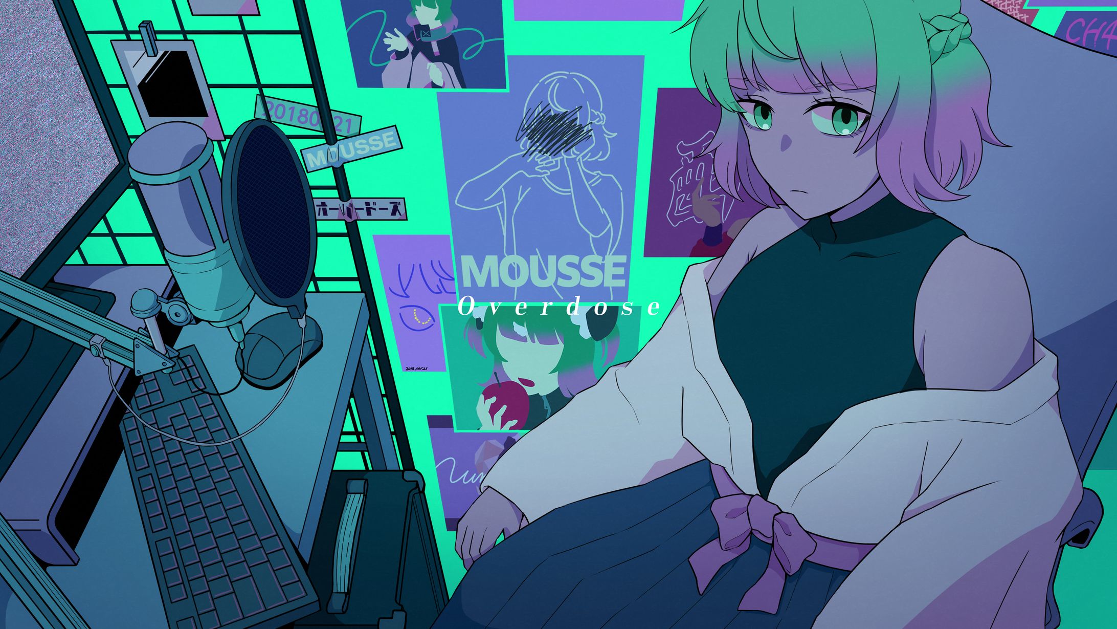 【ご依頼】Mousse様「Overdose」歌ってみたイラスト-1