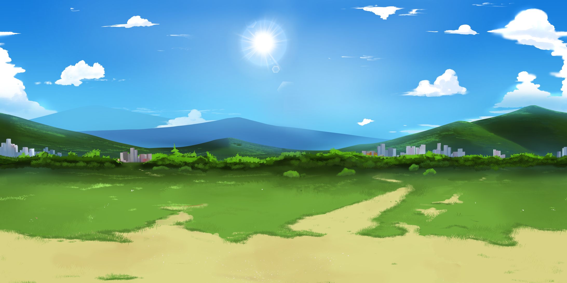 【Digital Painting】MountainBG-1