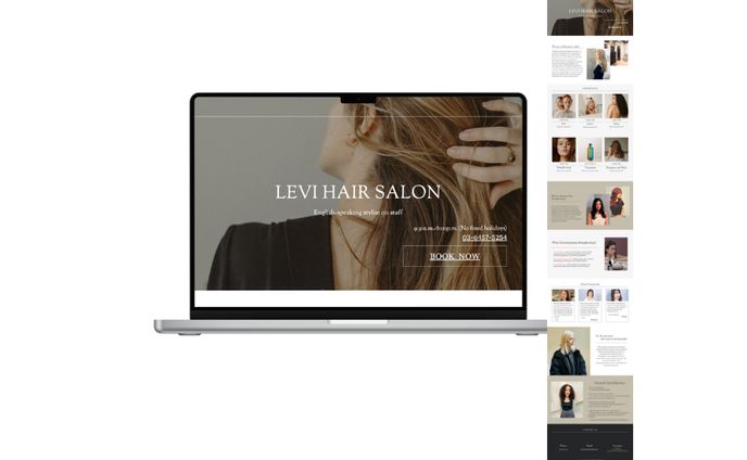 Hair salonのサイトLP