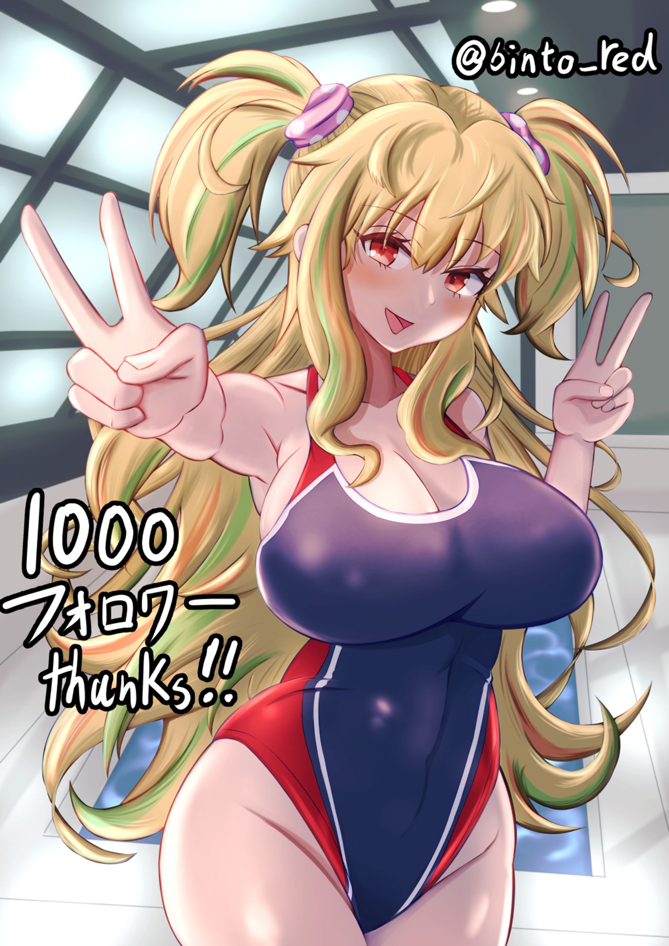 Twitter1000フォロワー達成イラスト-1