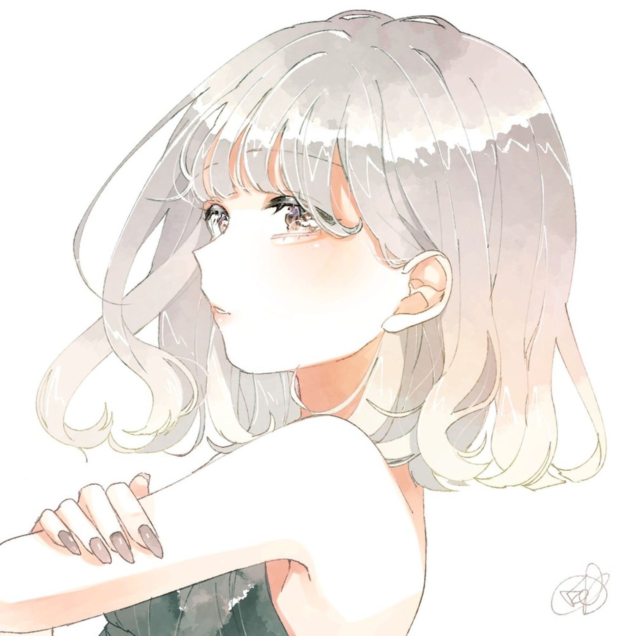 #illustration #painting #drawing #illustragram #girl #イラスト #いらすとぐらむ #いらすと好きな人と繋がりたい
#白髪 #ボブヘア #水彩風イラスト-1