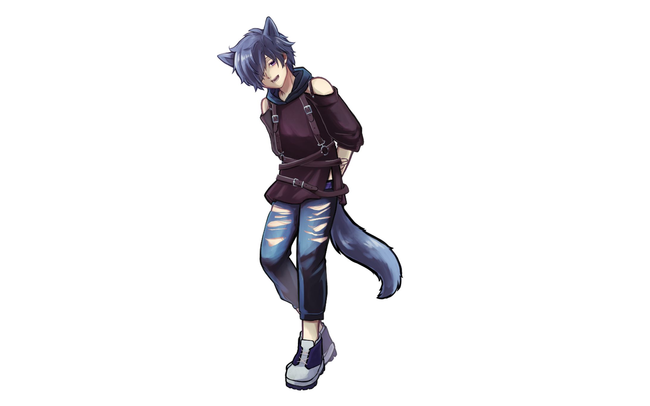 キャラデザ　犬耳少年-1