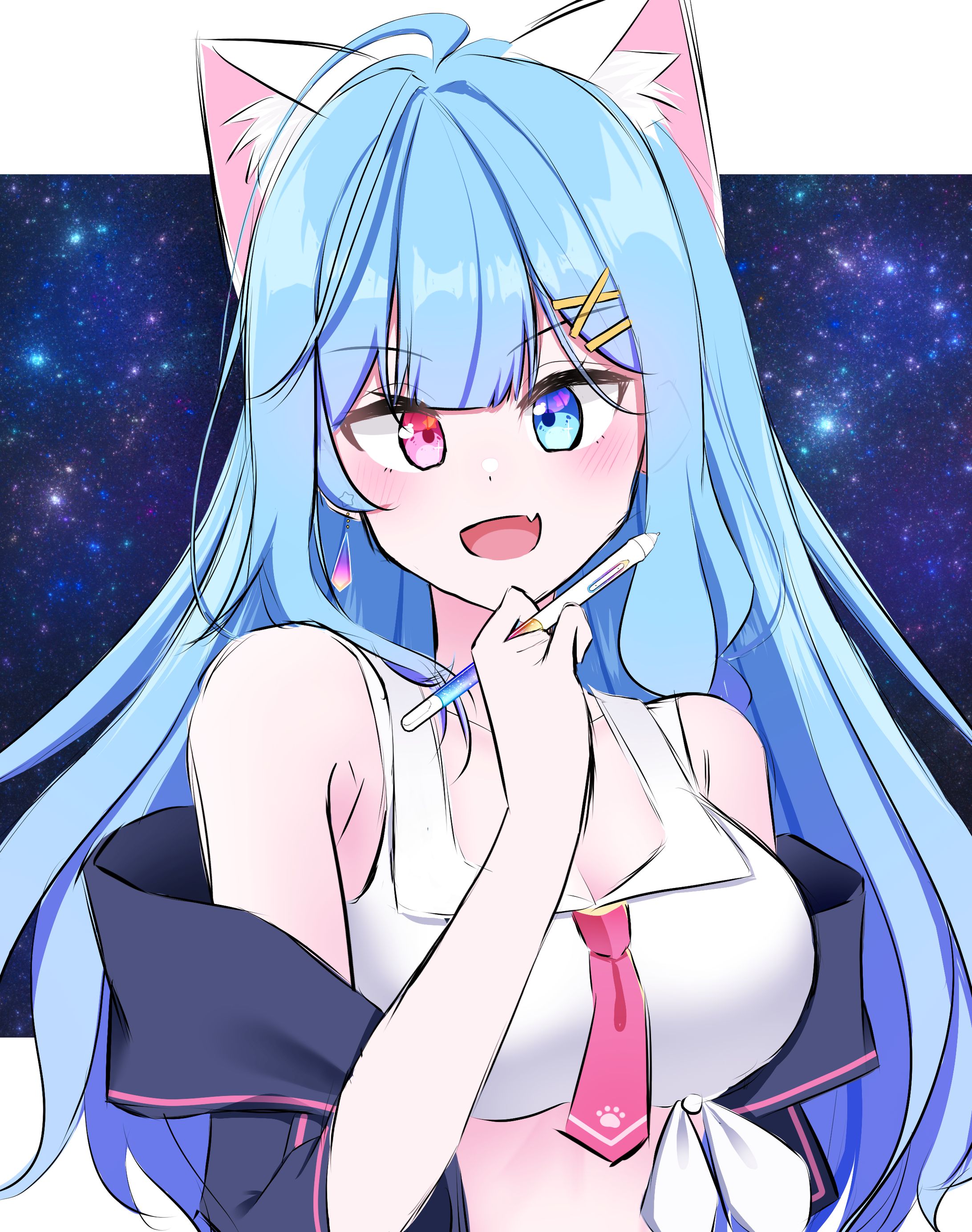 羽月透愛 - 汎用YouTubeサムネイル・おはようVTuber用イラスト-1
