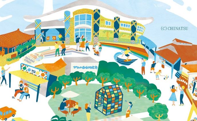 [お仕事]琉球ガラス村　園内MAP他イラスト