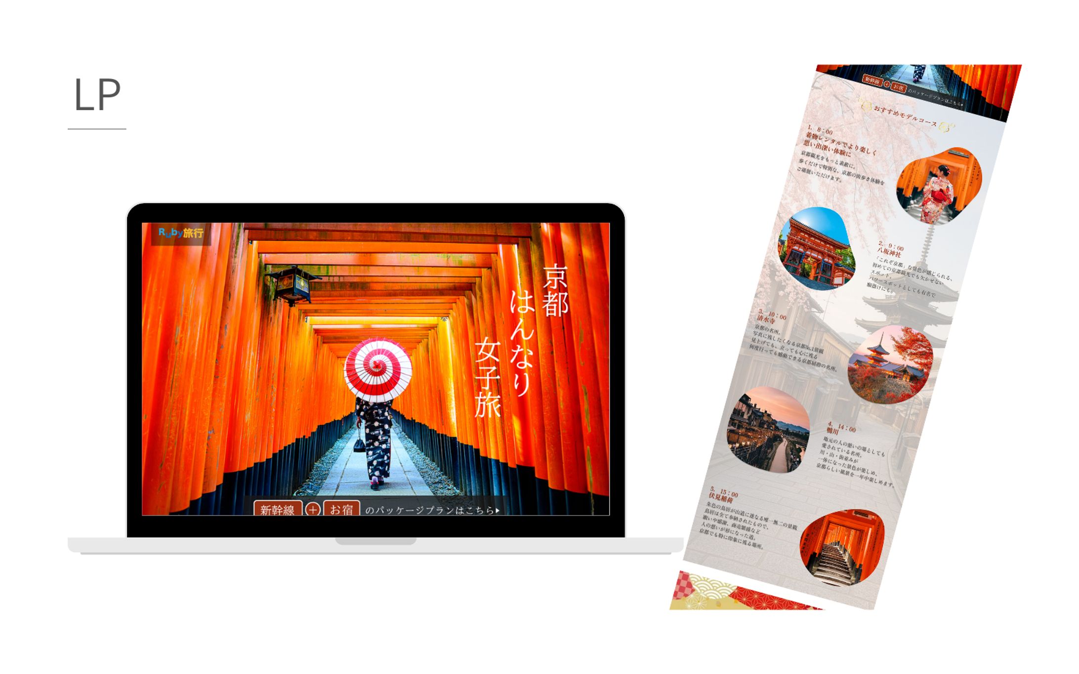 【Her Tech 架空案件】京都旅行プラン紹介 LP-1