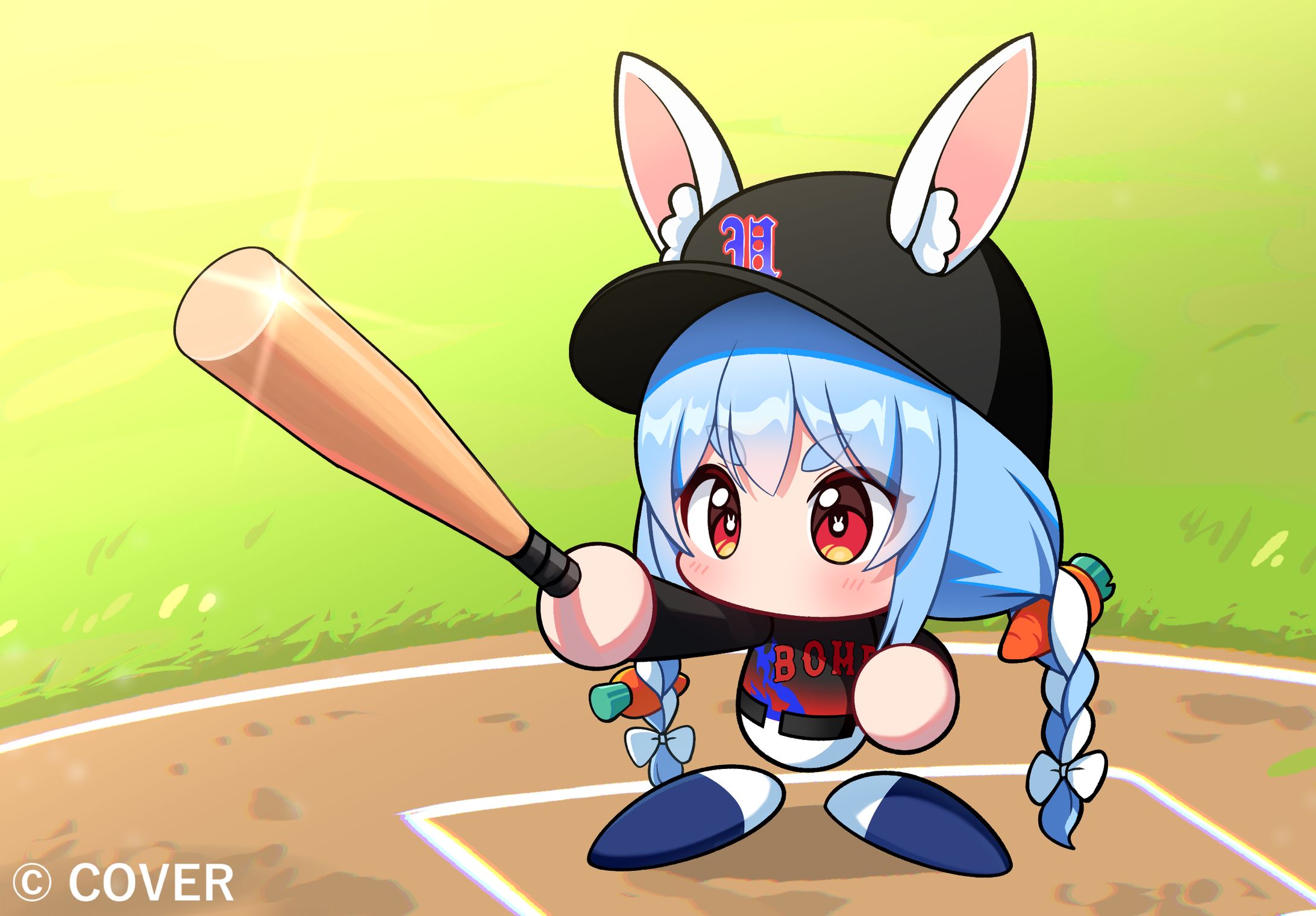パワプロ ケモミミリーグ 兎田ぺこらさんのサムネイルイラスト-1