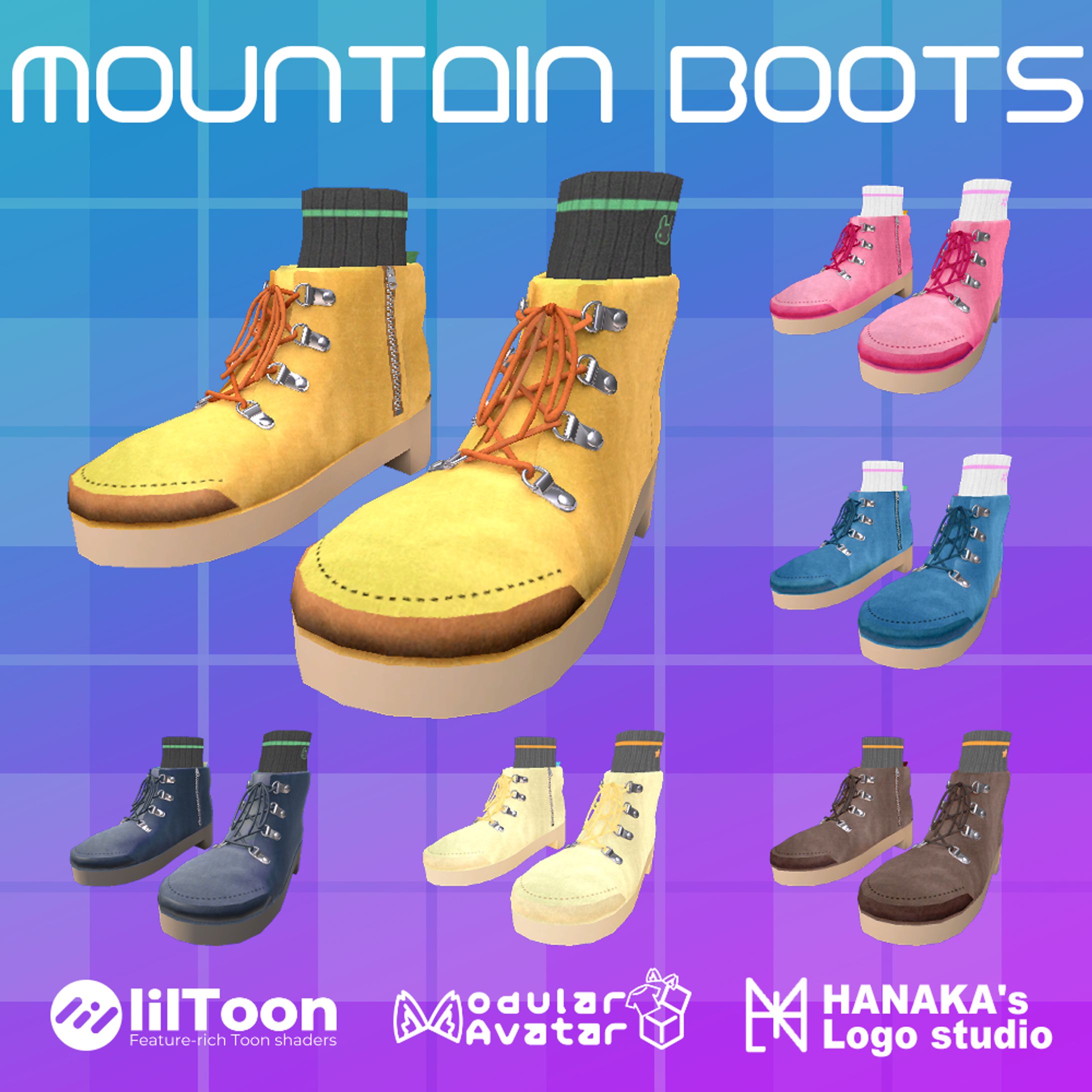 ▶booth　3Dモデル　マウンテンブーツ│Mountain Boots-1