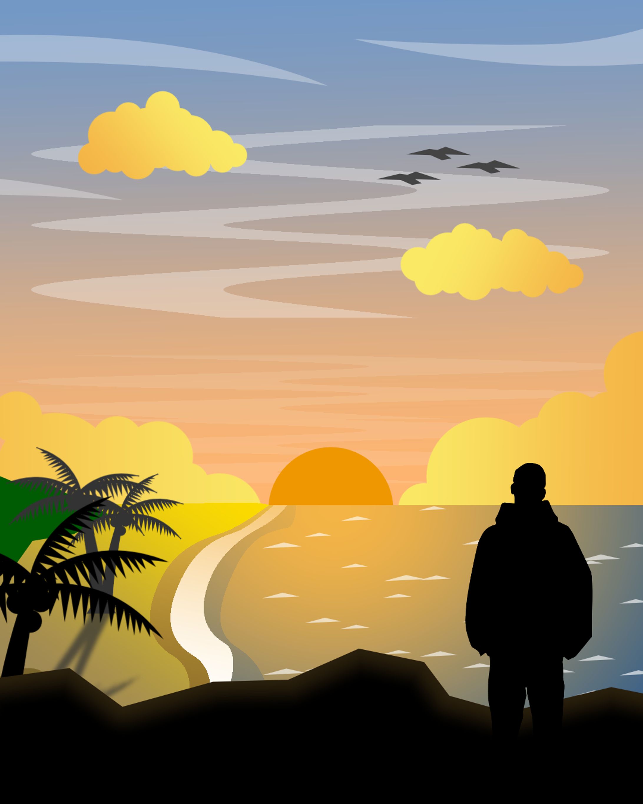 Art 02 - Sunset on the beach-1