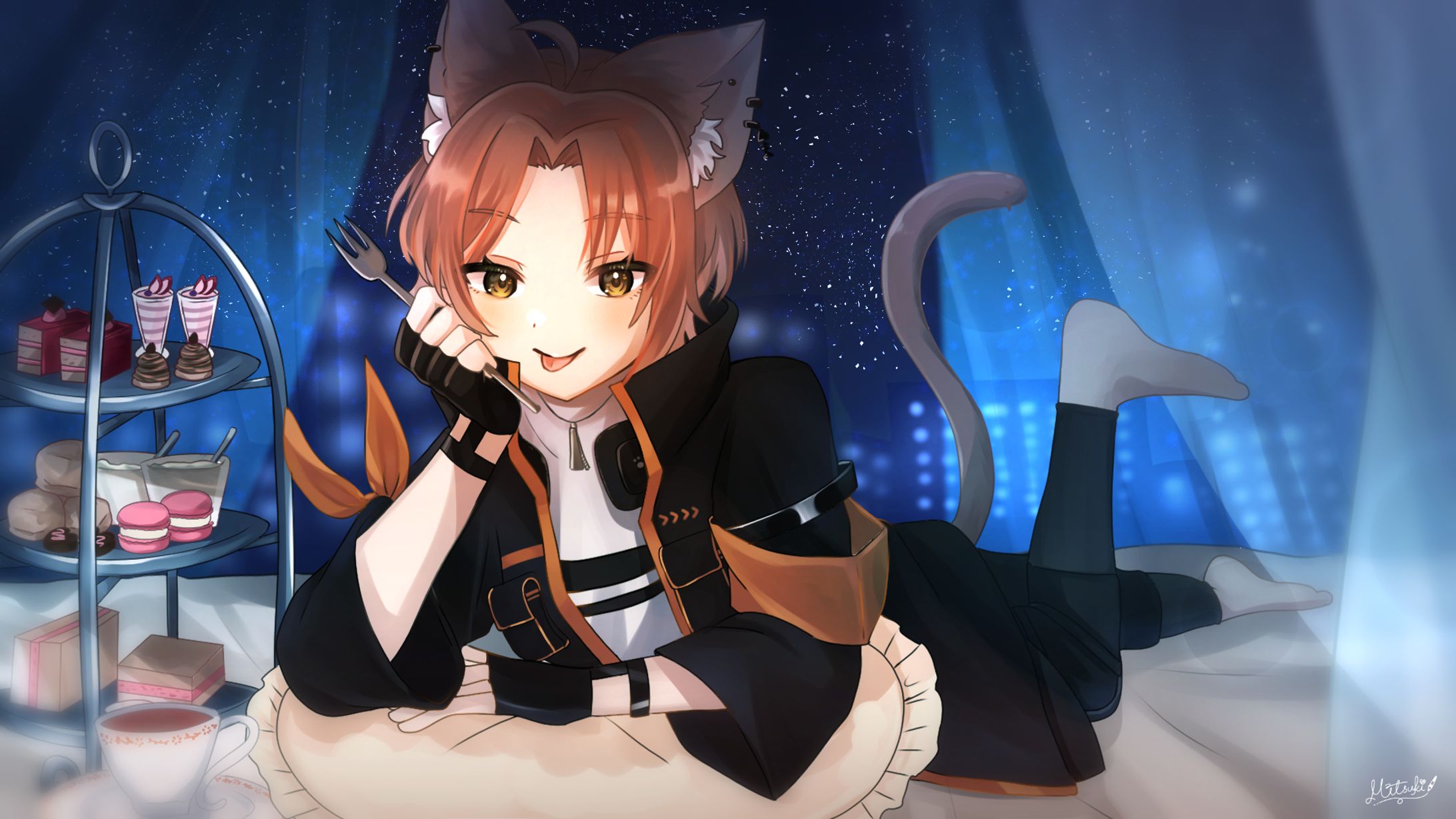 【一枚絵】ねこむぎしょう様　誕生日イラスト-1