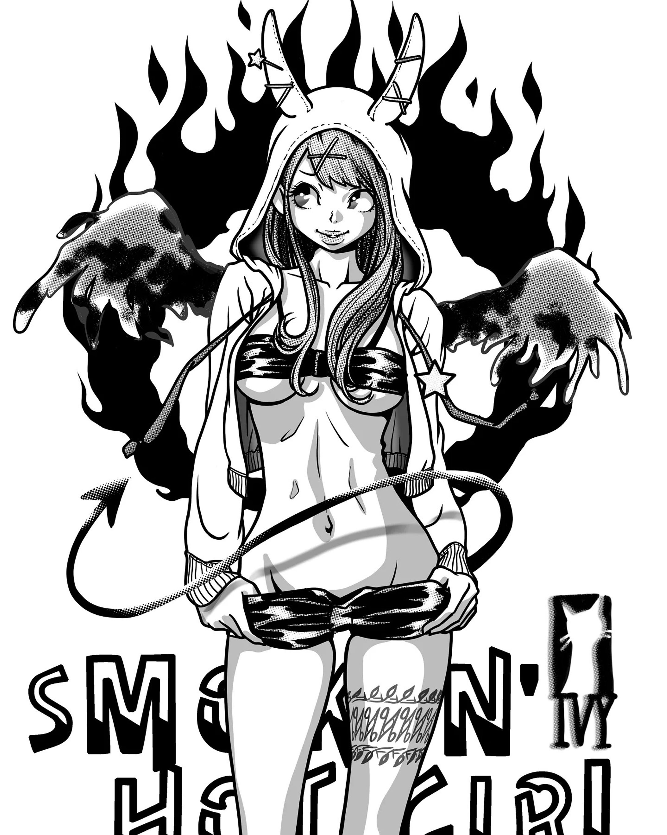 どう塗ってもカラーがしっくり来ないので白黒で完了！
次々～！ #illustration #girlsillustration #comicart #artwork #イラスト-1