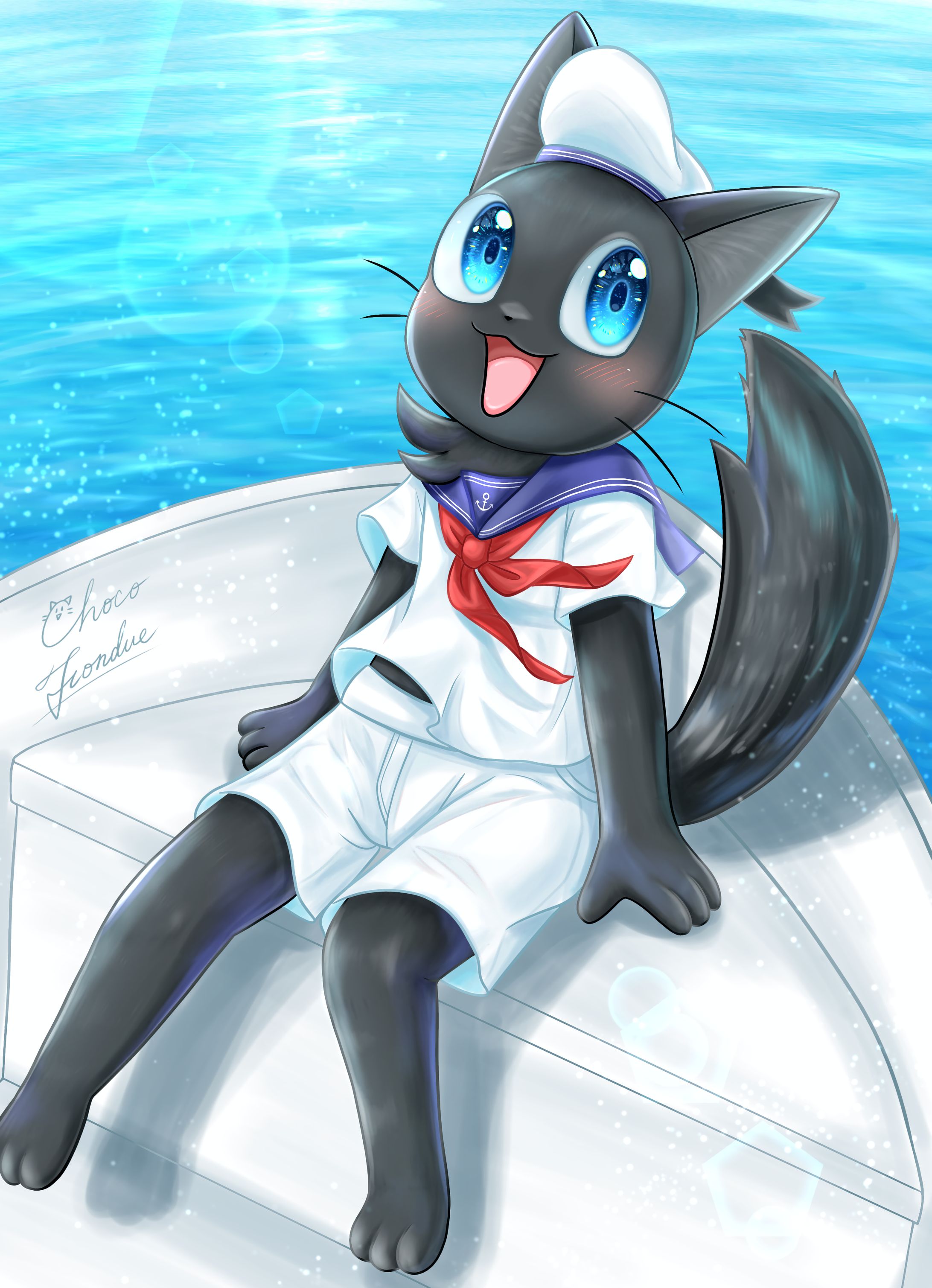 ボートに乗ったくろにゃ-1