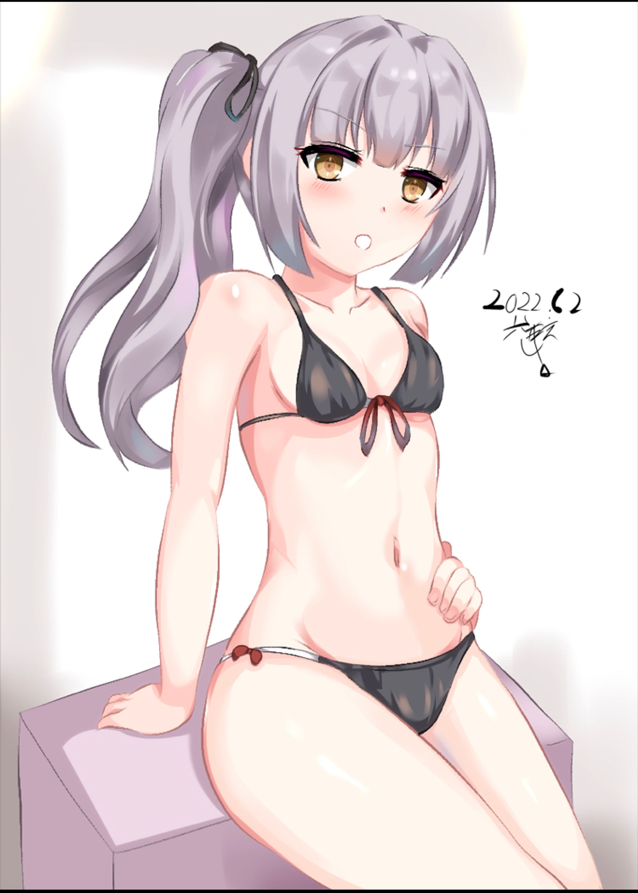 黒ビキニ霞ちゃん-1