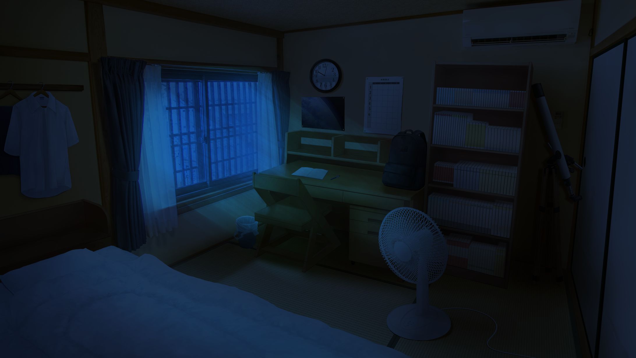 背景差分 主人公の部屋 夜-1