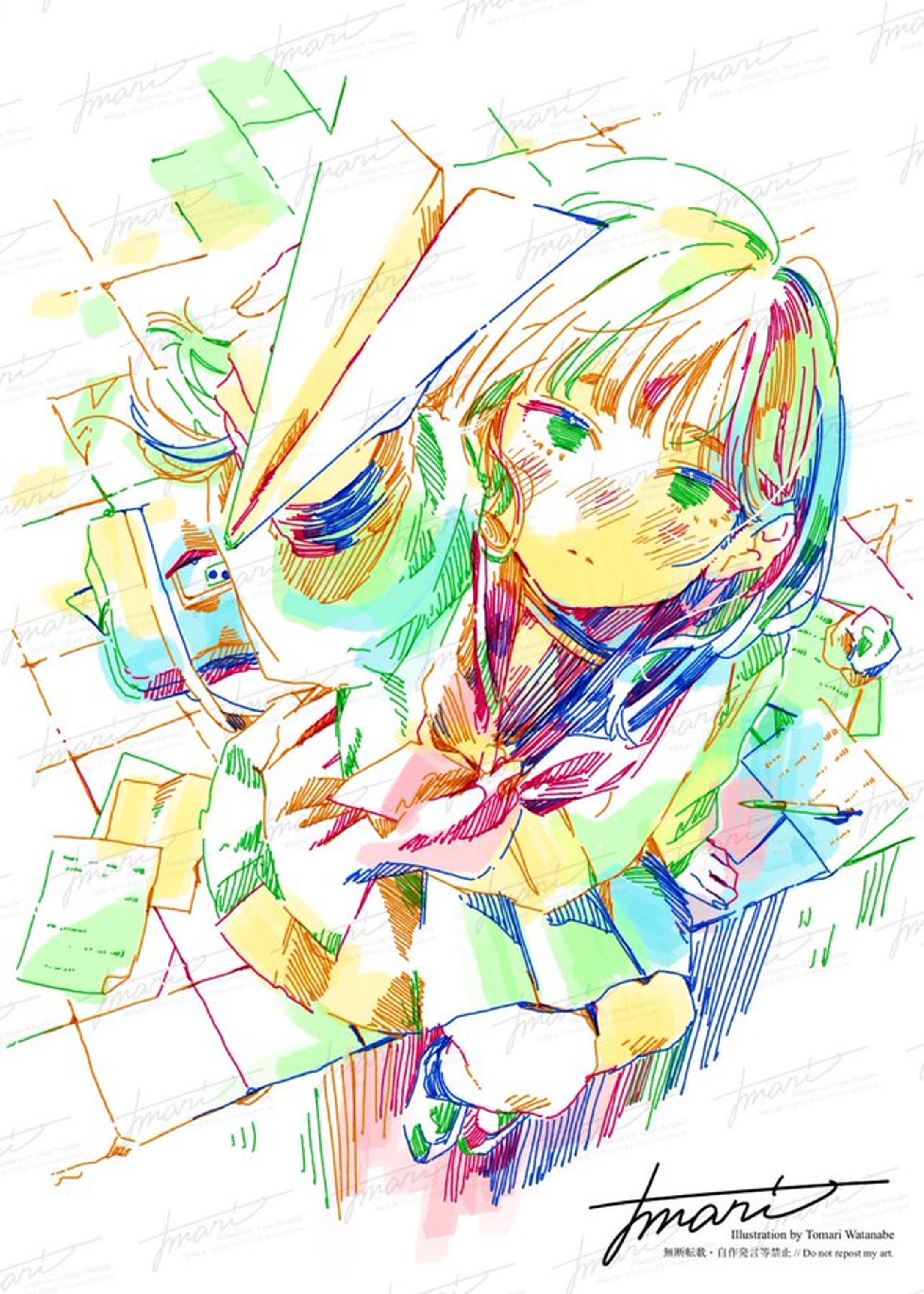 楽天市場】FUTATSU-ORI SHIKISHI ILLUST. 色紙 寄せ書き シール