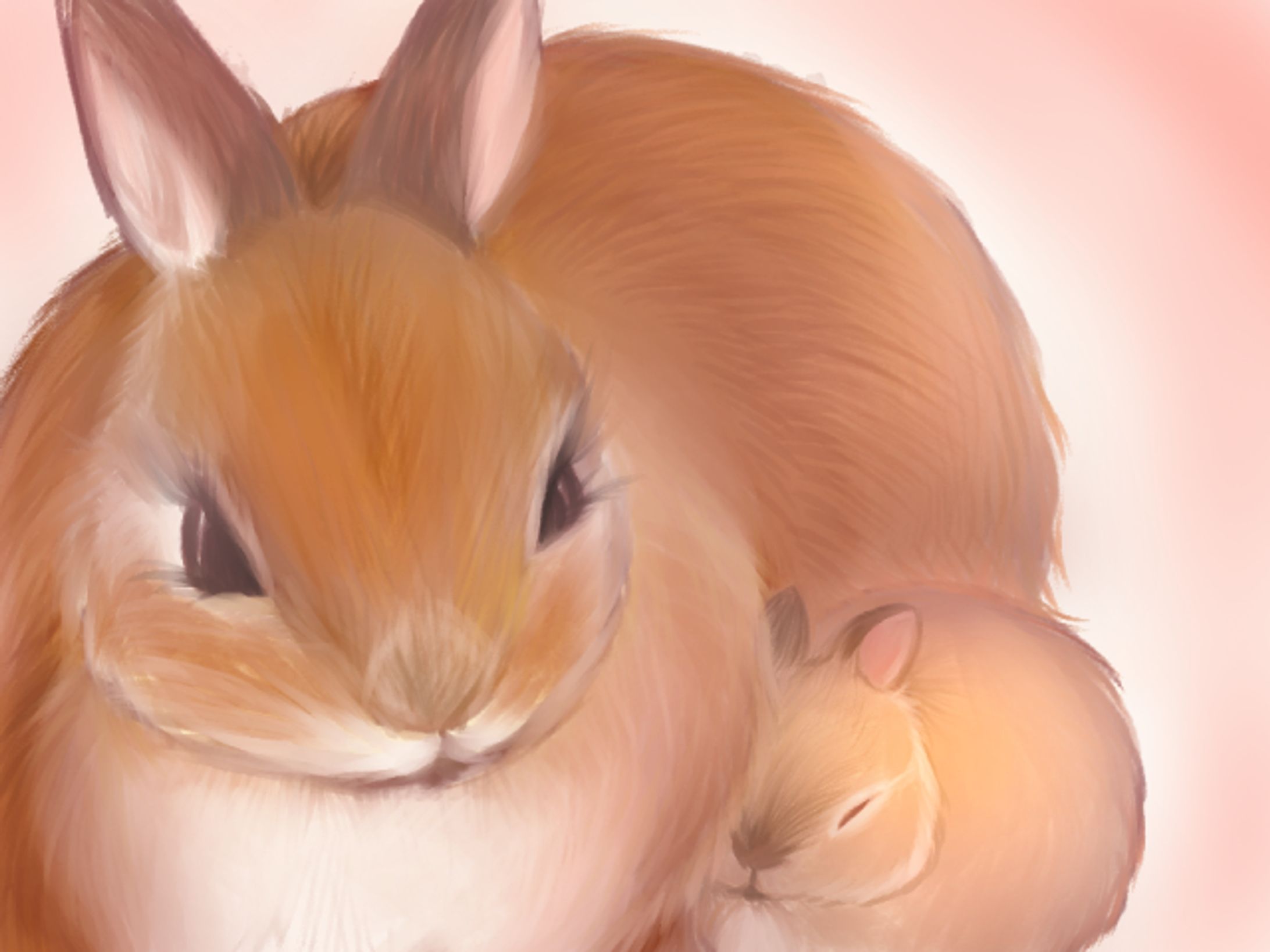 うさぎの親子-1
