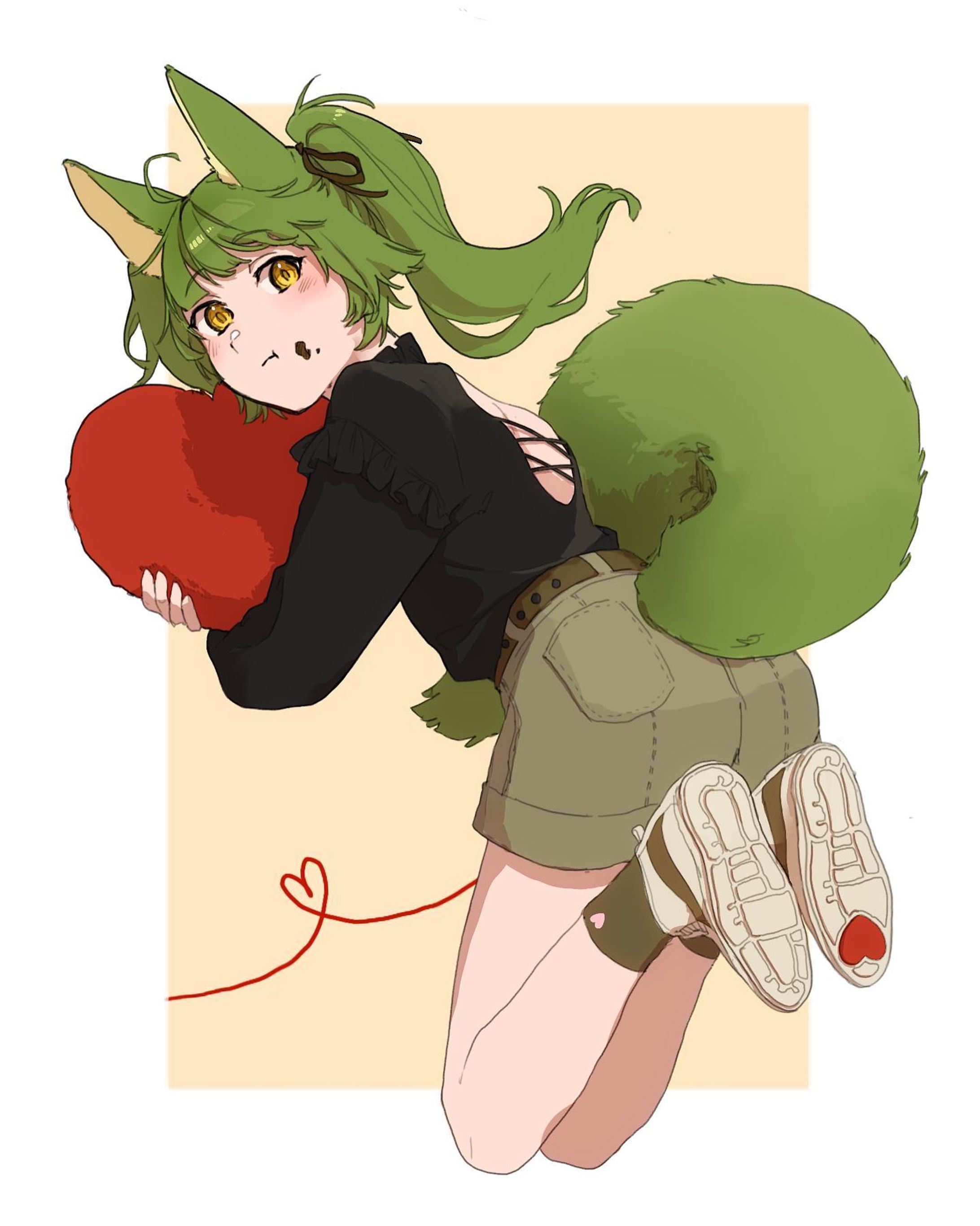 My original character,"Wasabi". She holds heart-shaped cushion.
#illustration#artwork#originalcharacter #イラスト#イラストレーション-1